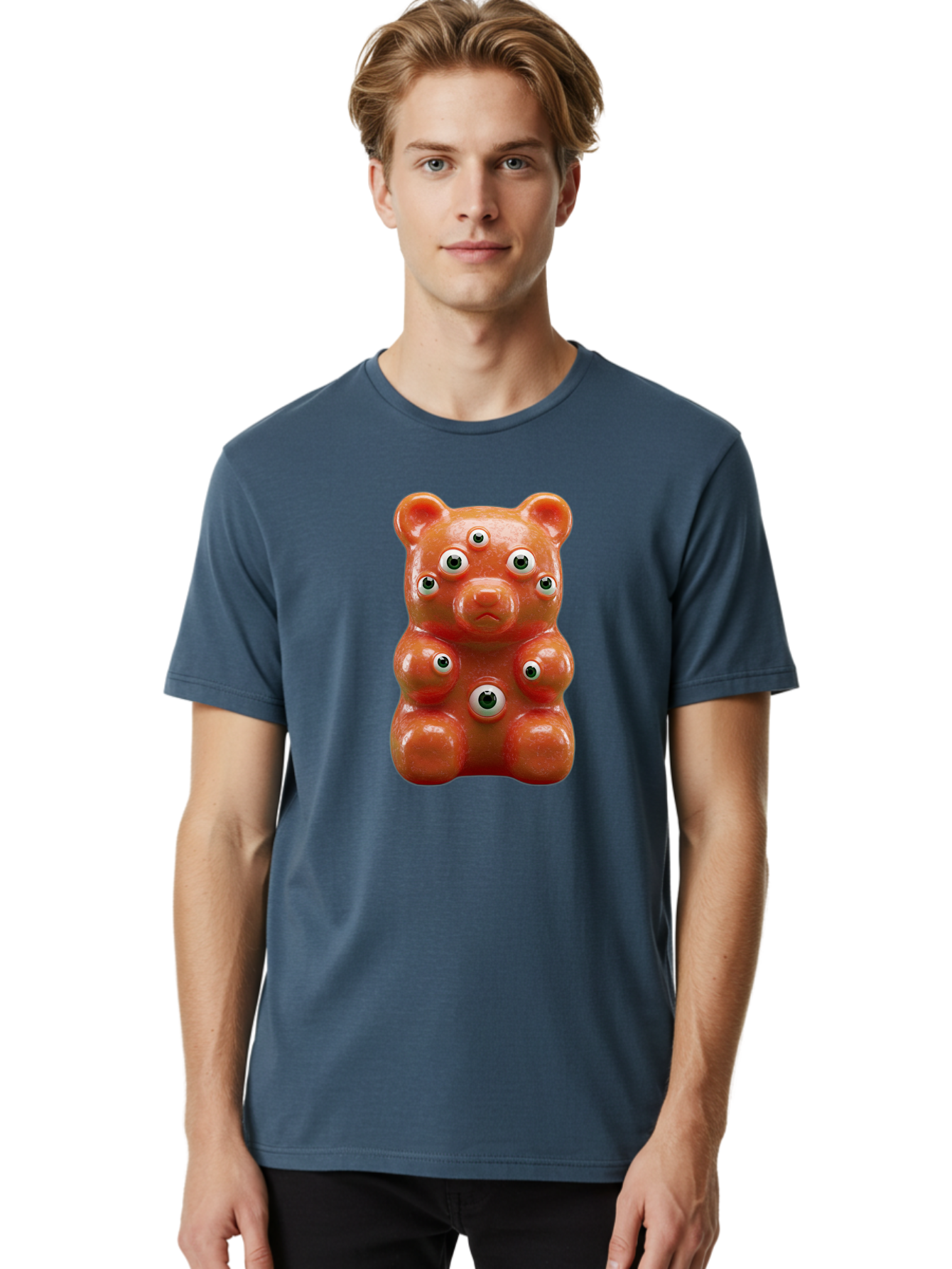 Gummy-Bear-With-Googly-Eyes Men'S Graphic Tee, 100% Cotton, Comfortable Casual Summer Wear, Machine Washable, Vintage Camera, Old Camera, Antique Camera, Black Camera, Classic Photography, Photography Equipment, Nostalgic Device, Film Camera, Bam613