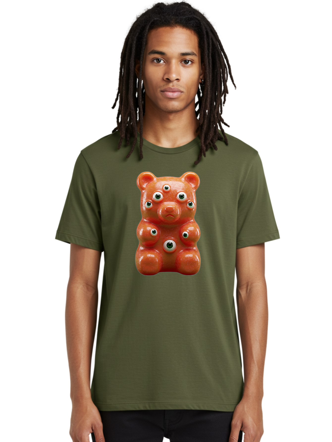 Gummy-Bear-With-Googly-Eyes Men'S Graphic Tee, 100% Cotton, Comfortable Casual Summer Wear, Machine Washable, Vintage Camera, Old Camera, Antique Camera, Black Camera, Classic Photography, Photography Equipment, Nostalgic Device, Film Camera, Bam613