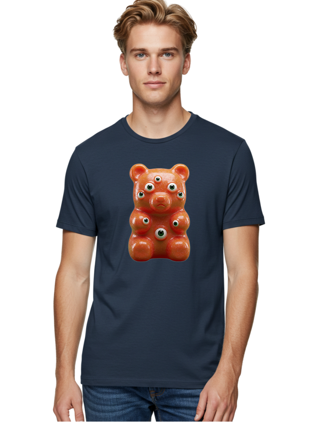 Gummy-Bear-With-Googly-Eyes Men'S Graphic Tee, 100% Cotton, Comfortable Casual Summer Wear, Machine Washable, Vintage Camera, Old Camera, Antique Camera, Black Camera, Classic Photography, Photography Equipment, Nostalgic Device, Film Camera, Bam613