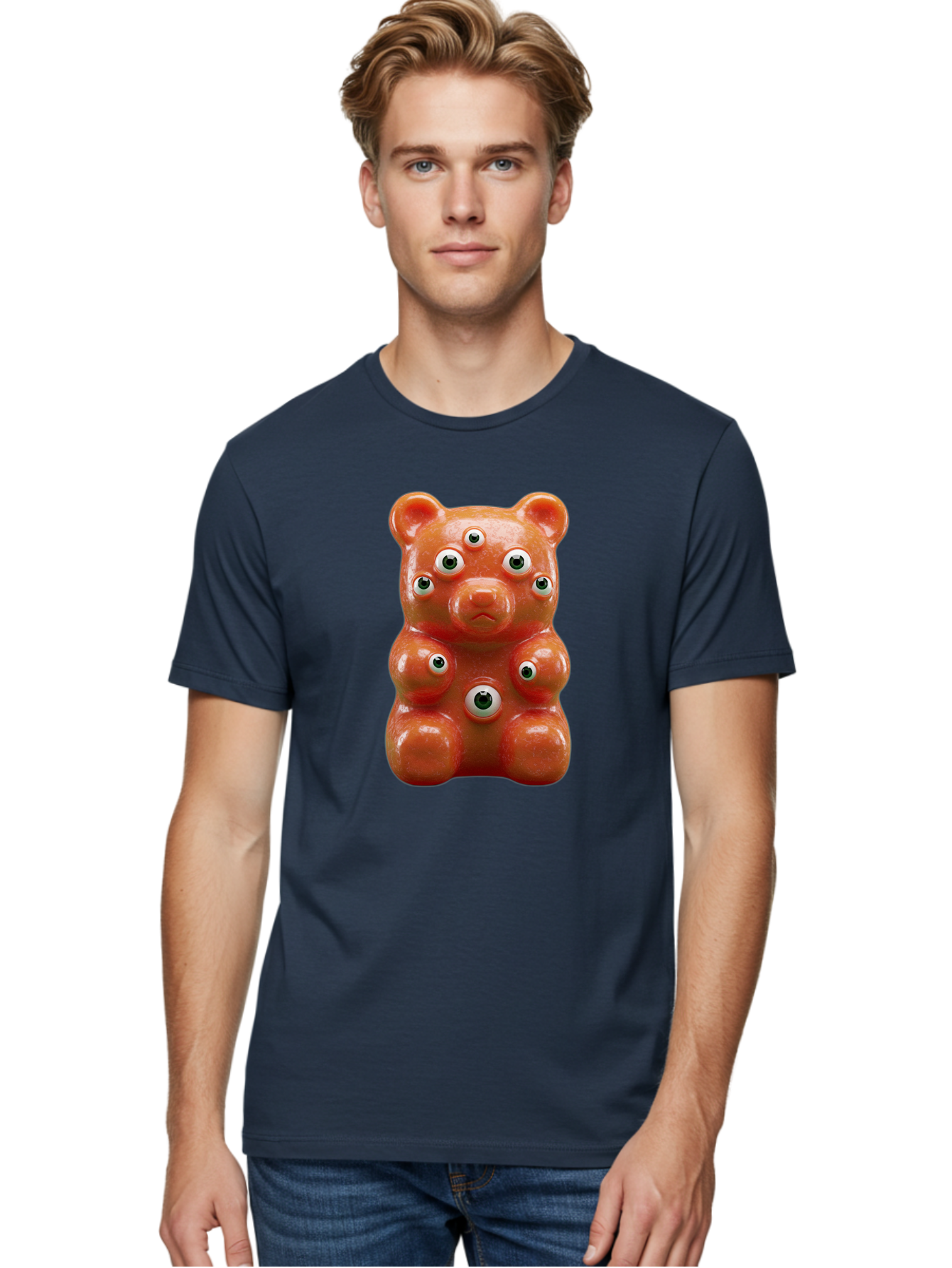 Gummy-Bear-With-Googly-Eyes Men'S Graphic Tee, 100% Cotton, Comfortable Casual Summer Wear, Machine Washable, Vintage Camera, Old Camera, Antique Camera, Black Camera, Classic Photography, Photography Equipment, Nostalgic Device, Film Camera, Bam613