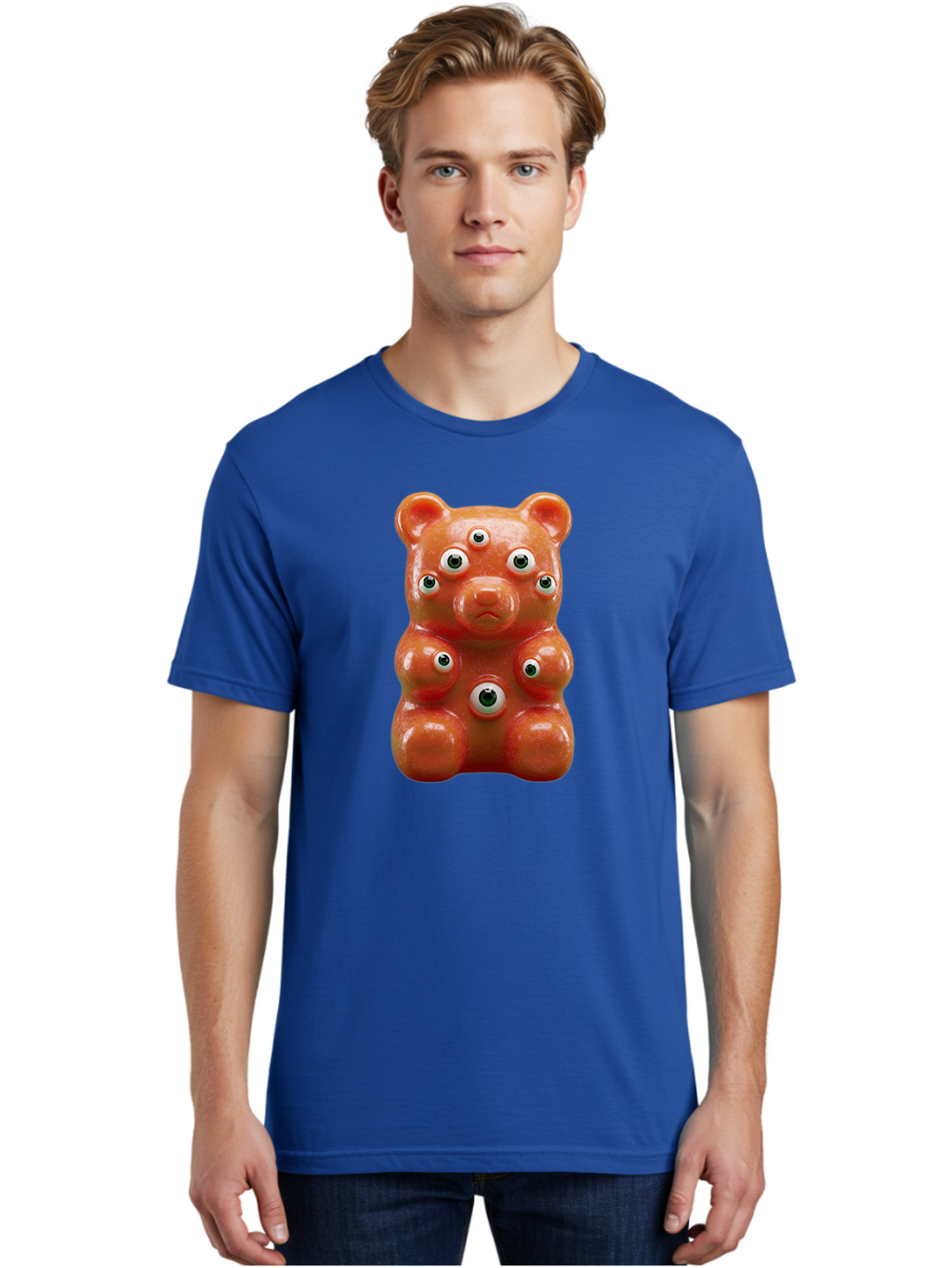Gummy-Bear-With-Googly-Eyes Men'S Graphic Tee, 100% Cotton, Comfortable Casual Summer Wear, Machine Washable, Vintage Camera, Old Camera, Antique Camera, Black Camera, Classic Photography, Photography Equipment, Nostalgic Device, Film Camera, Bam613