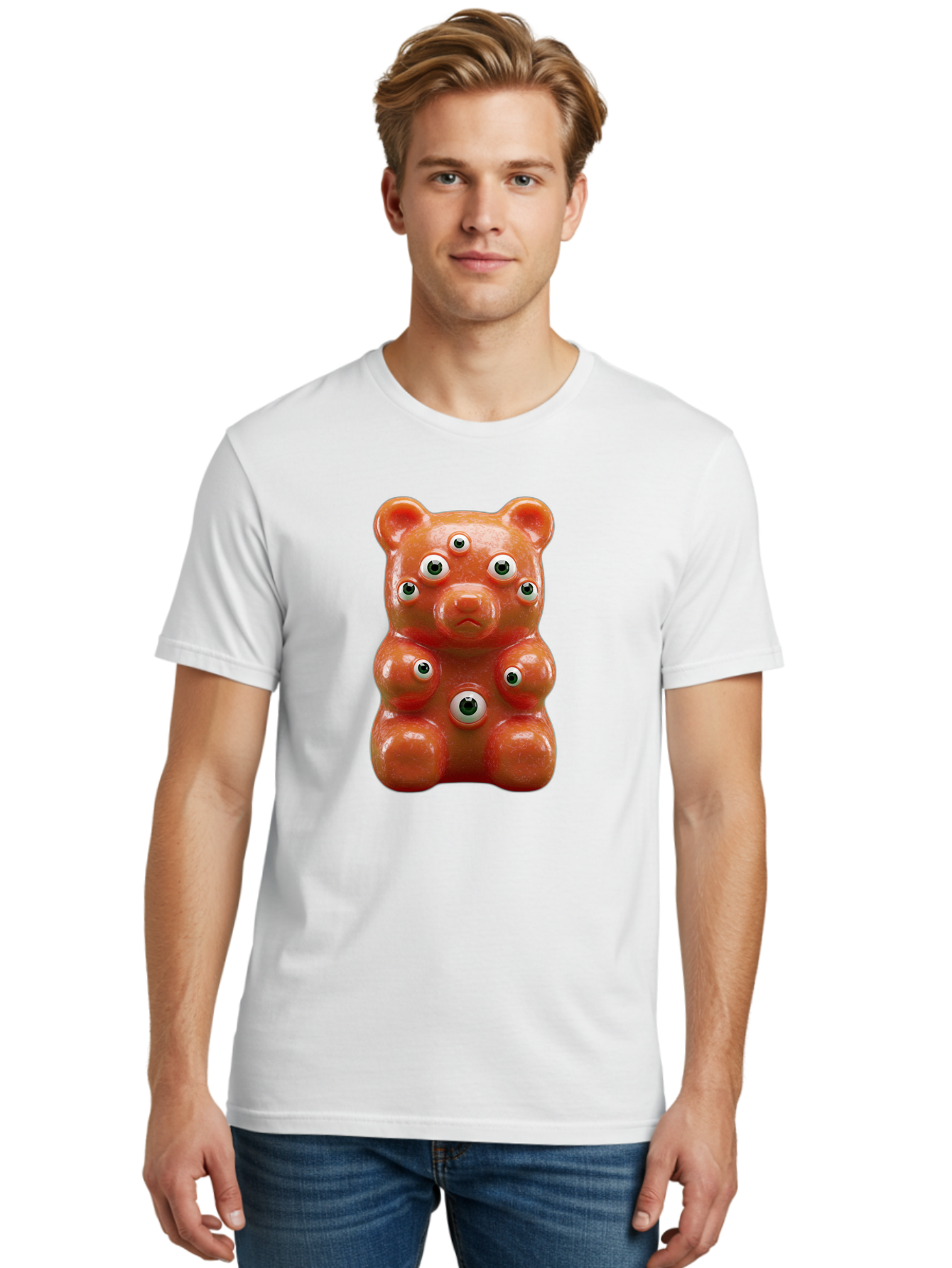Gummy-Bear-With-Googly-Eyes Men'S Graphic Tee, 100% Cotton, Comfortable Casual Summer Wear, Machine Washable, Vintage Camera, Old Camera, Antique Camera, Black Camera, Classic Photography, Photography Equipment, Nostalgic Device, Film Camera, Bam613