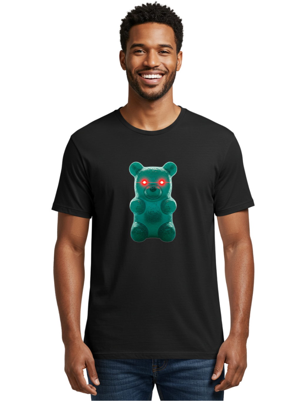 Gummy-Bear-With-Red-Eyes Men'S Graphic Tee, 100% Cotton, Comfortable Casual Summer Wear, Machine Washable, Vintage Camera, Old Camera, Antique Camera, Black Camera, Classic Photography, Photography Equipment, Nostalgic Device, Film Camera, Bam614