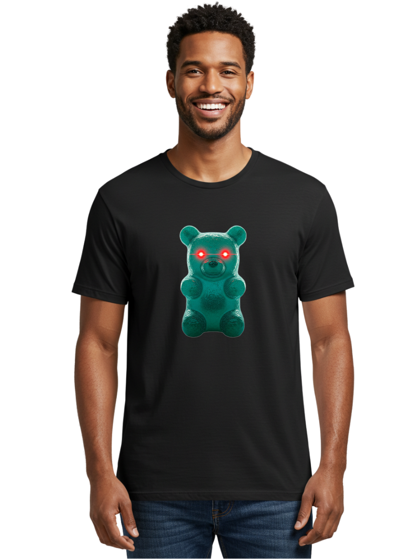 Gummy-Bear-With-Red-Eyes Men'S Graphic Tee, 100% Cotton, Comfortable Casual Summer Wear, Machine Washable, Vintage Camera, Old Camera, Antique Camera, Black Camera, Classic Photography, Photography Equipment, Nostalgic Device, Film Camera, Bam614