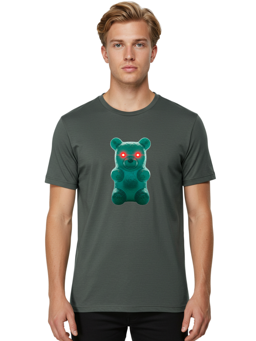 Gummy-Bear-With-Red-Eyes Men'S Graphic Tee, 100% Cotton, Comfortable Casual Summer Wear, Machine Washable, Vintage Camera, Old Camera, Antique Camera, Black Camera, Classic Photography, Photography Equipment, Nostalgic Device, Film Camera, Bam614