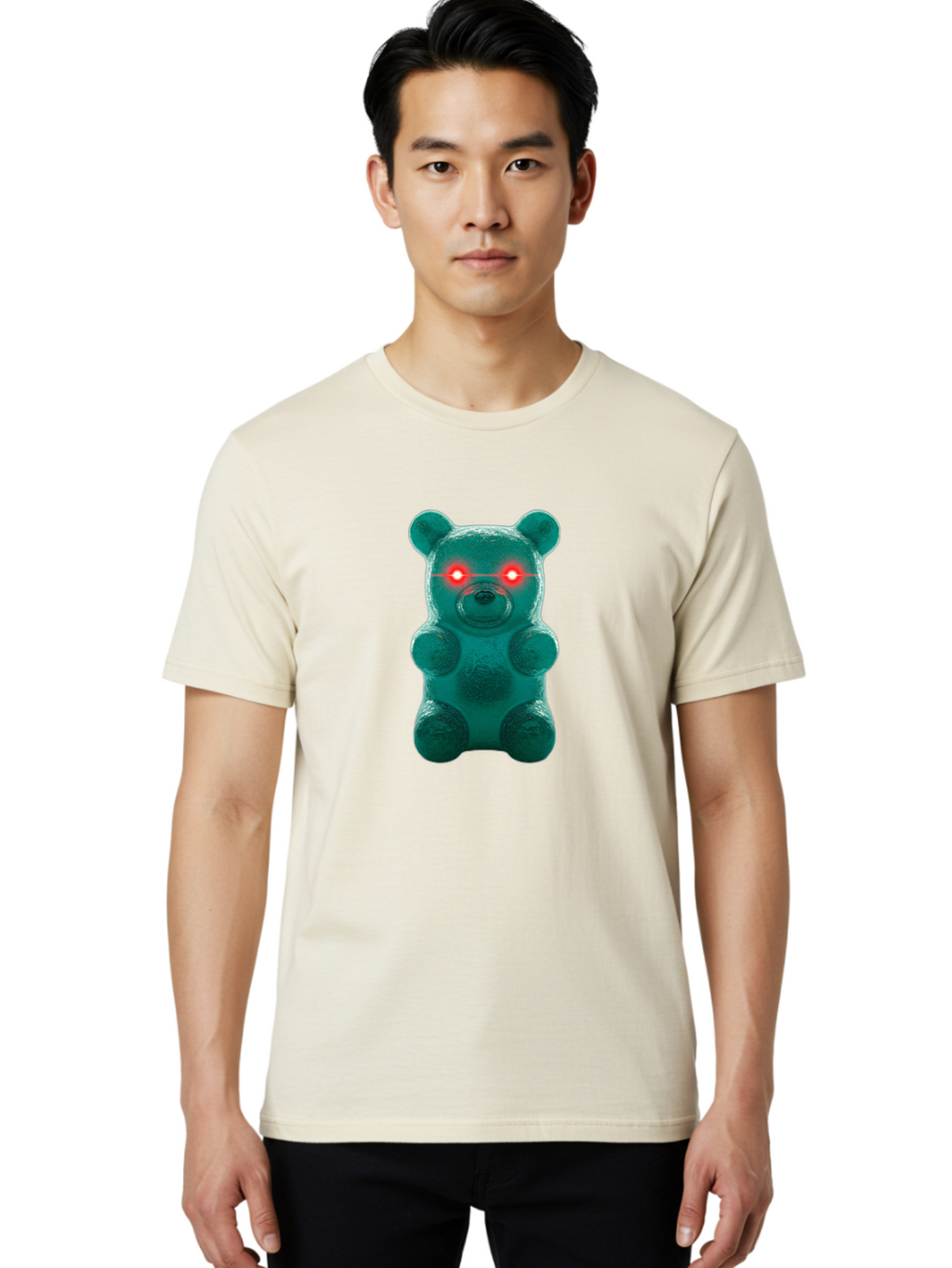 Gummy-Bear-With-Red-Eyes Men'S Graphic Tee, 100% Cotton, Comfortable Casual Summer Wear, Machine Washable, Vintage Camera, Old Camera, Antique Camera, Black Camera, Classic Photography, Photography Equipment, Nostalgic Device, Film Camera, Bam614