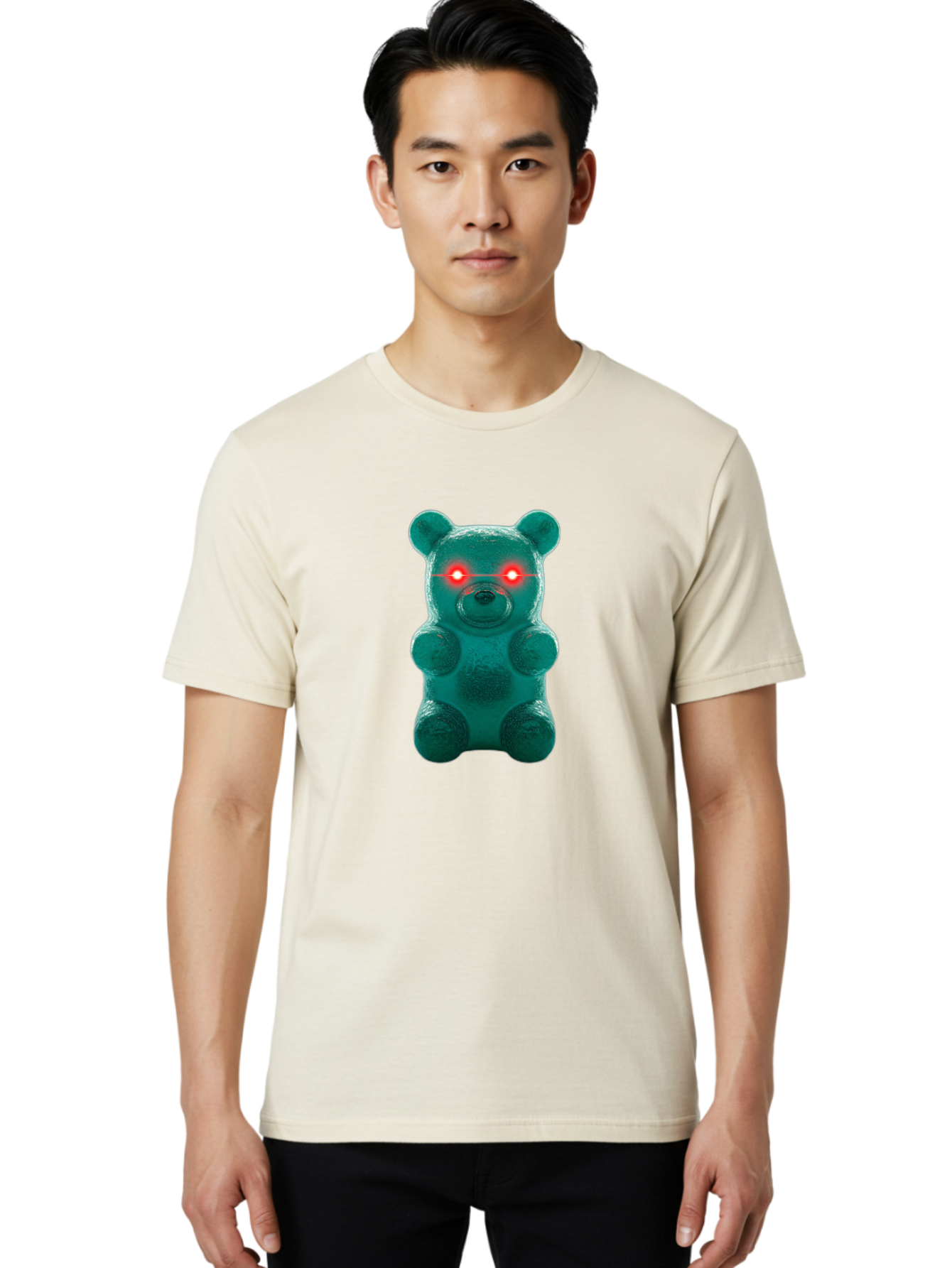 Gummy-Bear-With-Red-Eyes Men'S Graphic Tee, 100% Cotton, Comfortable Casual Summer Wear, Machine Washable, Vintage Camera, Old Camera, Antique Camera, Black Camera, Classic Photography, Photography Equipment, Nostalgic Device, Film Camera, Bam614