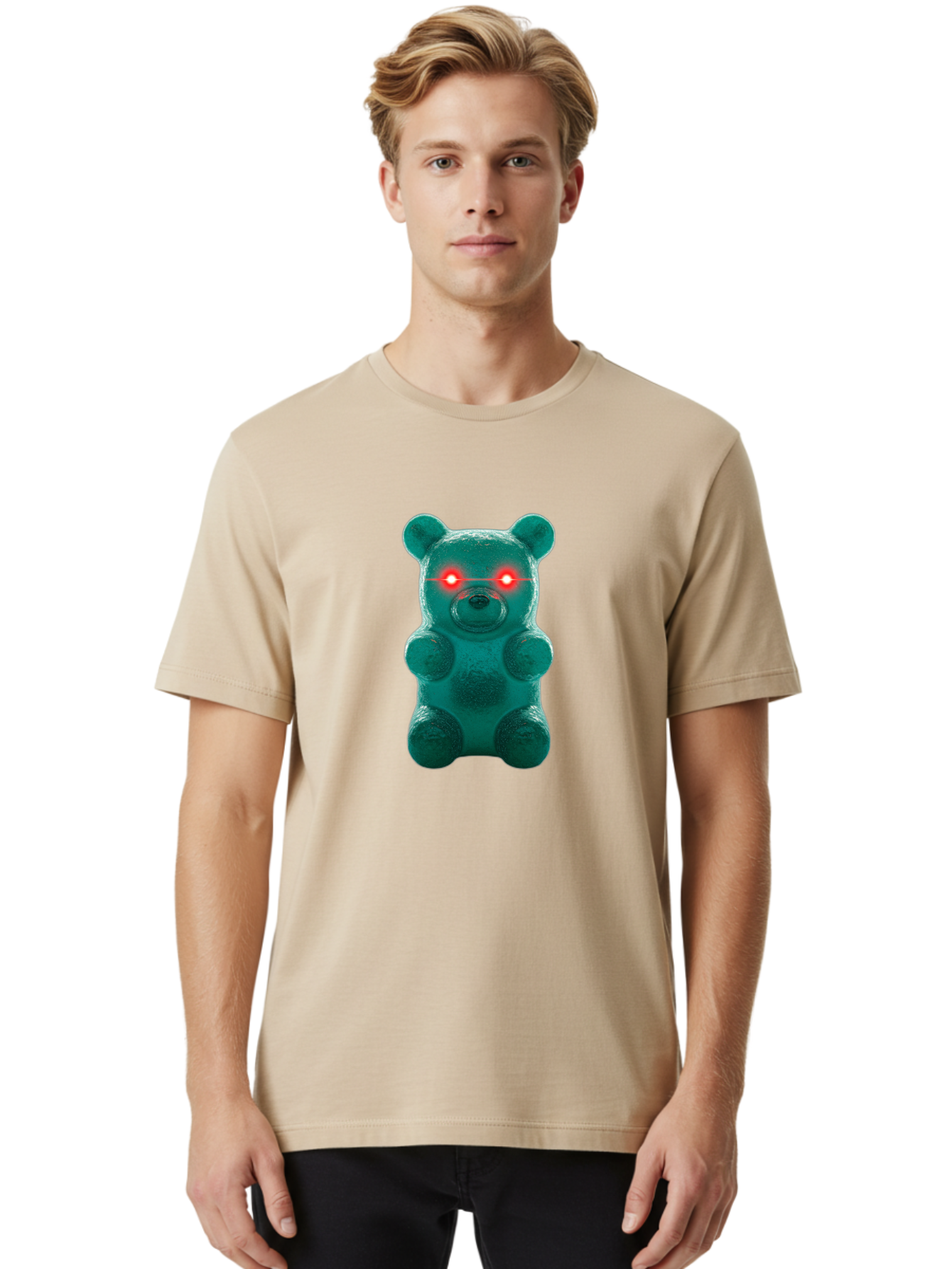 Gummy-Bear-With-Red-Eyes Men'S Graphic Tee, 100% Cotton, Comfortable Casual Summer Wear, Machine Washable, Vintage Camera, Old Camera, Antique Camera, Black Camera, Classic Photography, Photography Equipment, Nostalgic Device, Film Camera, Bam614