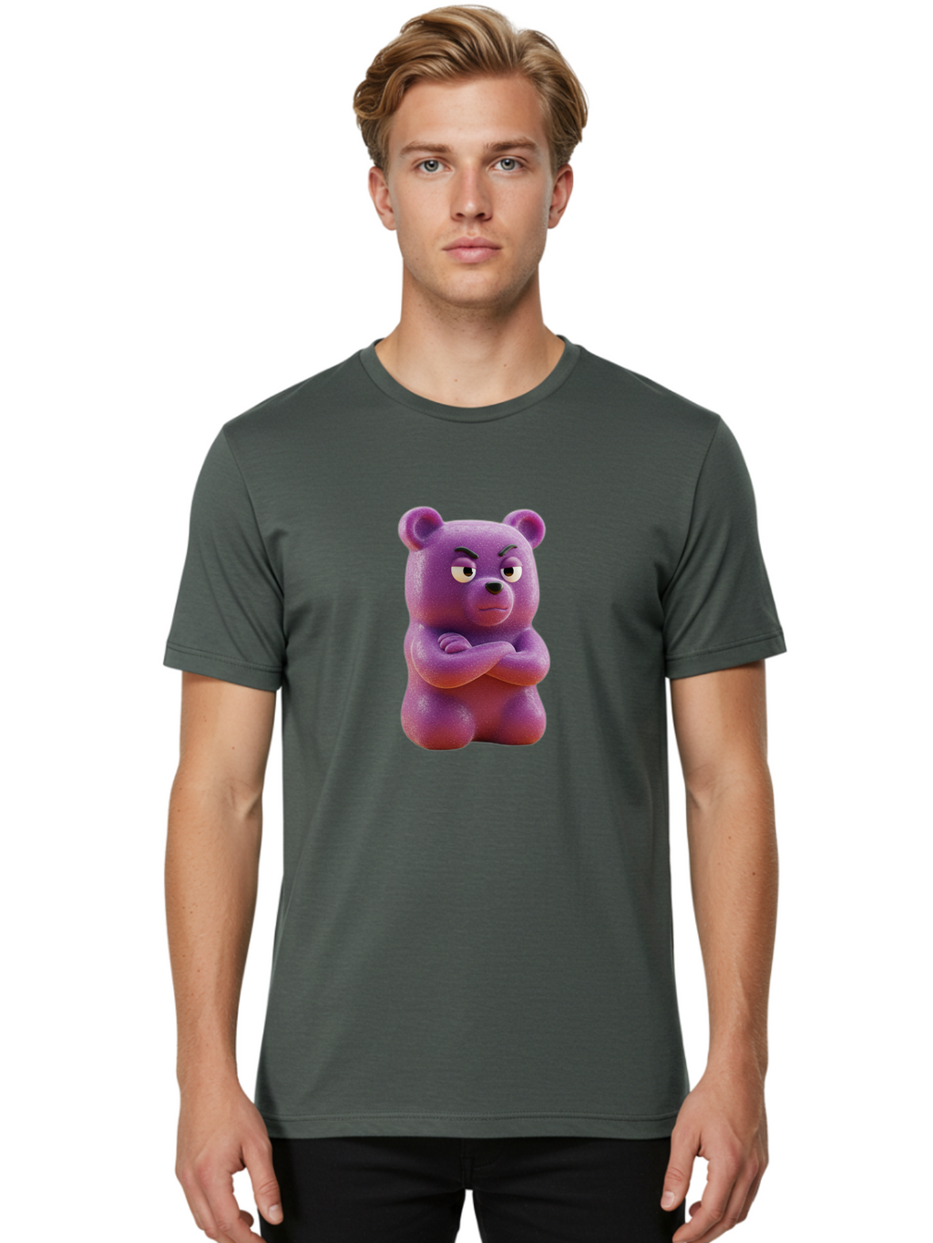 Gummy-Bear Men'S Graphic Tee, 100% Cotton, Comfortable Casual Summer Wear, Machine Washable, Vintage Camera, Old Camera, Antique Camera, Black Camera, Classic Photography, Photography Equipment, Nostalgic Device, Film Camera, Camera Art Bam615