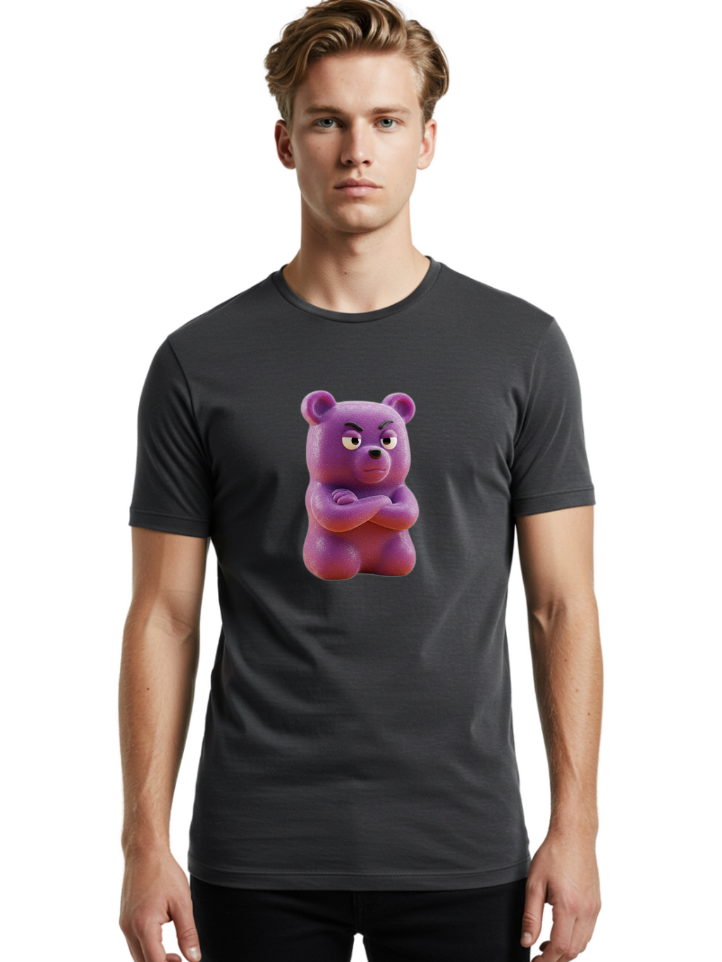 Gummy-Bear Men'S Graphic Tee, 100% Cotton, Comfortable Casual Summer Wear, Machine Washable, Vintage Camera, Old Camera, Antique Camera, Black Camera, Classic Photography, Photography Equipment, Nostalgic Device, Film Camera, Camera Art Bam615