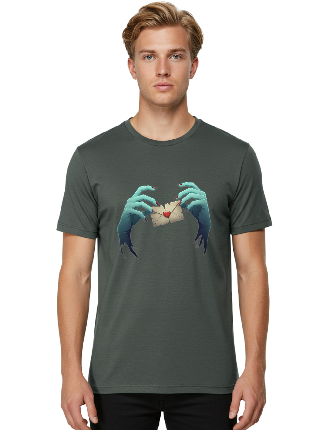 Hands-Holding-Envelope-With-Heart Men'S Graphic Tee, 100% Cotton, Comfortable Casual Summer Wear, Machine Washable, Vintage Camera, Old Camera, Antique Camera, Black Camera, Classic Photography, Photography Equipment, Nostalgic Device, Bam619