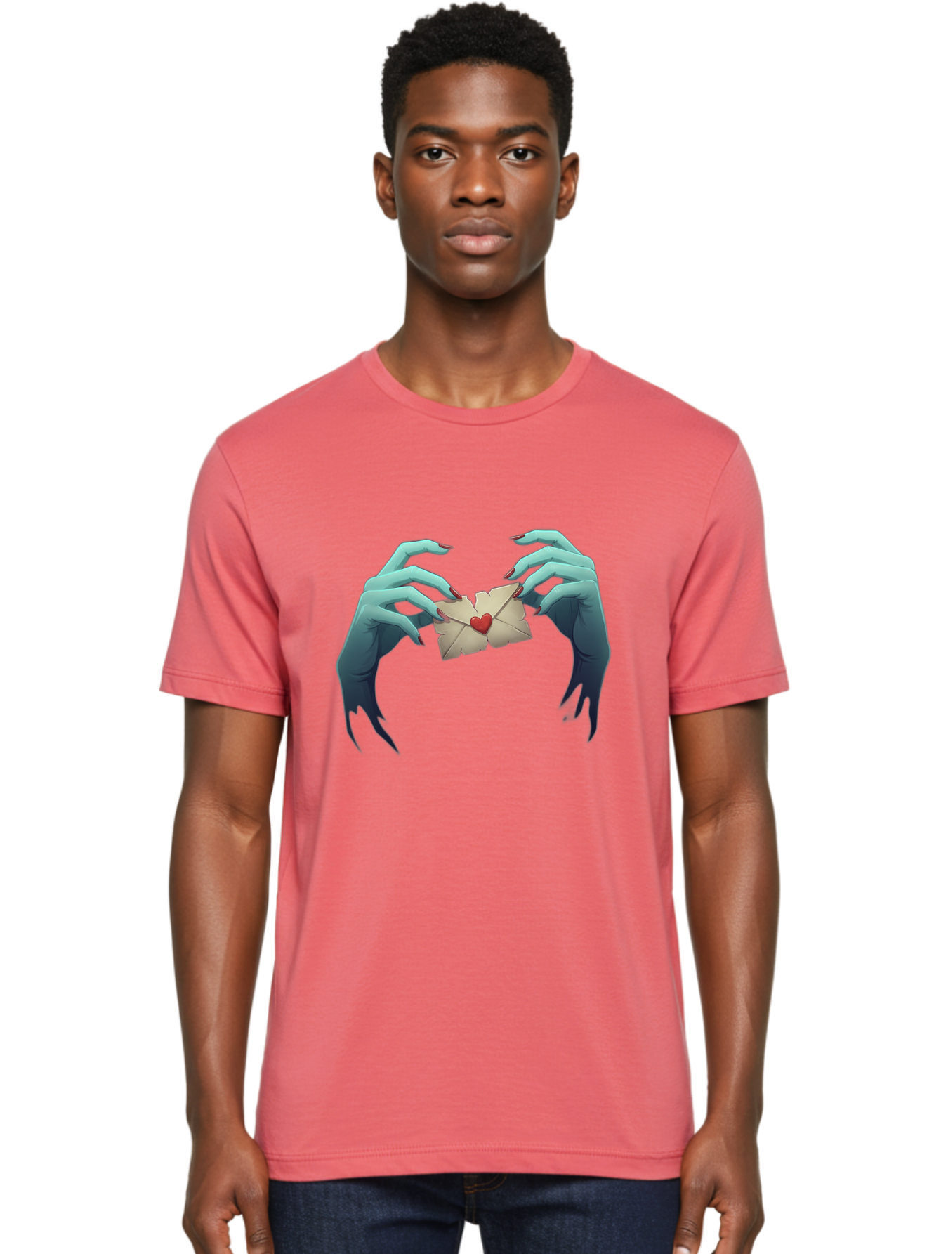 Hands-Holding-Envelope-With-Heart Men'S Graphic Tee, 100% Cotton, Comfortable Casual Summer Wear, Machine Washable, Vintage Camera, Old Camera, Antique Camera, Black Camera, Classic Photography, Photography Equipment, Nostalgic Device, Bam619