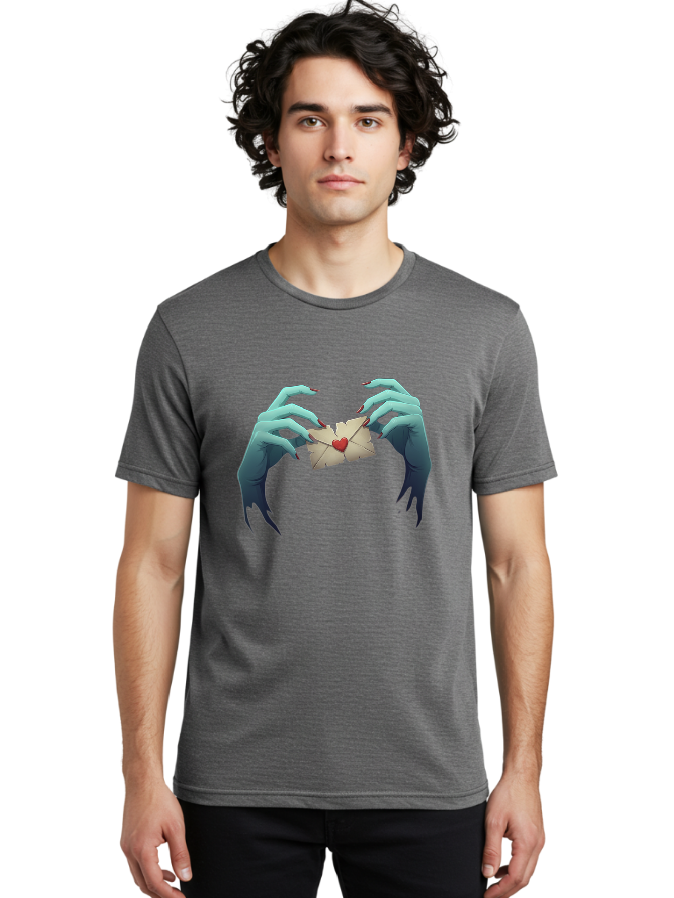 Hands-Holding-Envelope-With-Heart Men'S Graphic Tee, 100% Cotton, Comfortable Casual Summer Wear, Machine Washable, Vintage Camera, Old Camera, Antique Camera, Black Camera, Classic Photography, Photography Equipment, Nostalgic Device, Bam619
