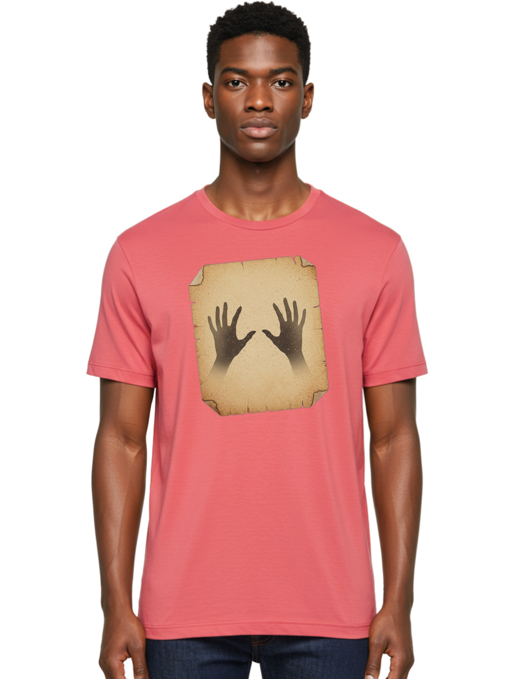 Hands Men'S Graphic Tee, 100% Cotton, Comfortable Casual Summer Wear, Machine Washable, Vintage Camera, Old Camera, Antique Camera, Black Camera, Classic Photography, Photography Equipment, Nostalgic Device, Film Camera, Camera Art Bam620