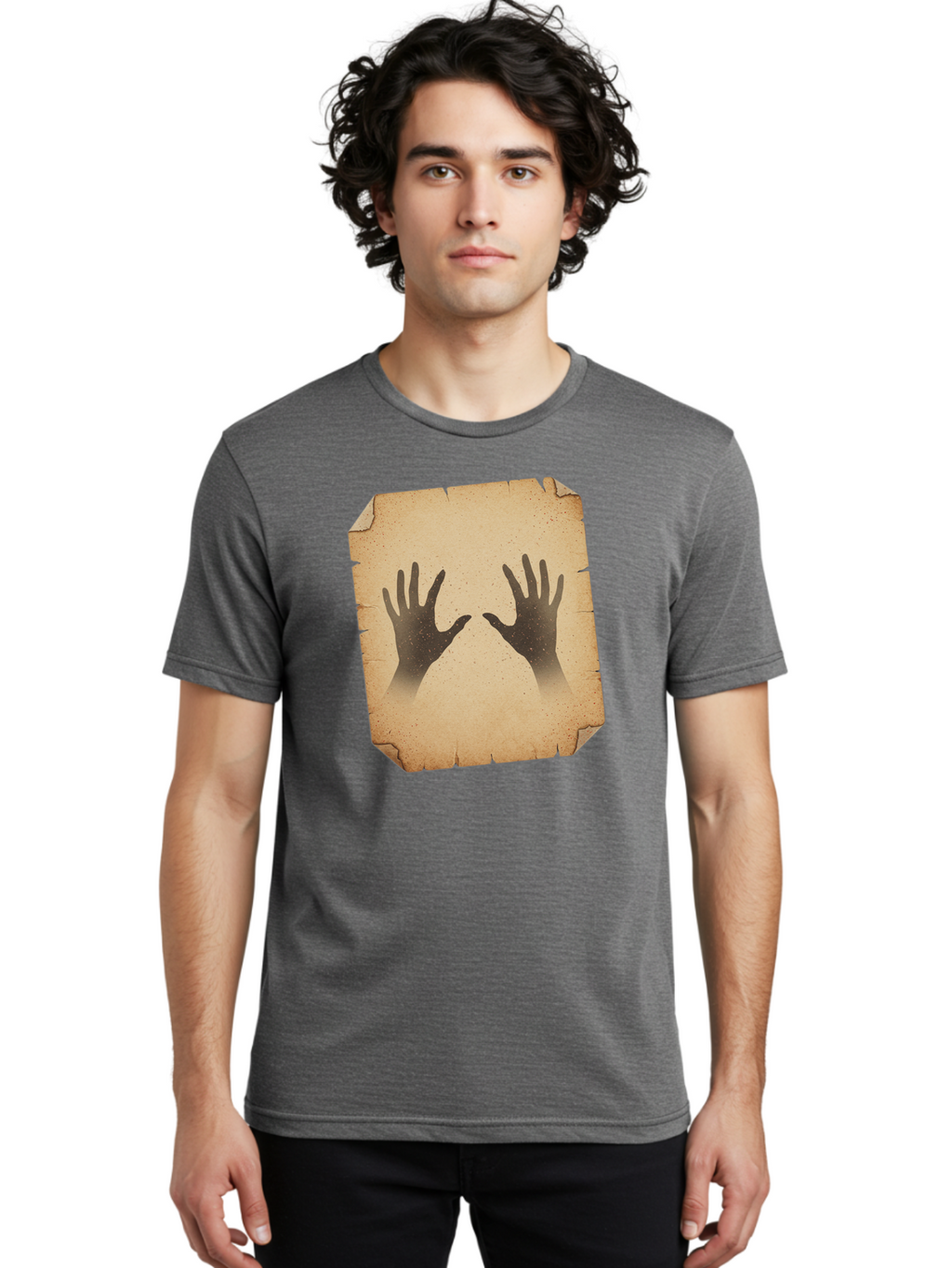 Hands Men'S Graphic Tee, 100% Cotton, Comfortable Casual Summer Wear, Machine Washable, Vintage Camera, Old Camera, Antique Camera, Black Camera, Classic Photography, Photography Equipment, Nostalgic Device, Film Camera, Camera Art Bam620