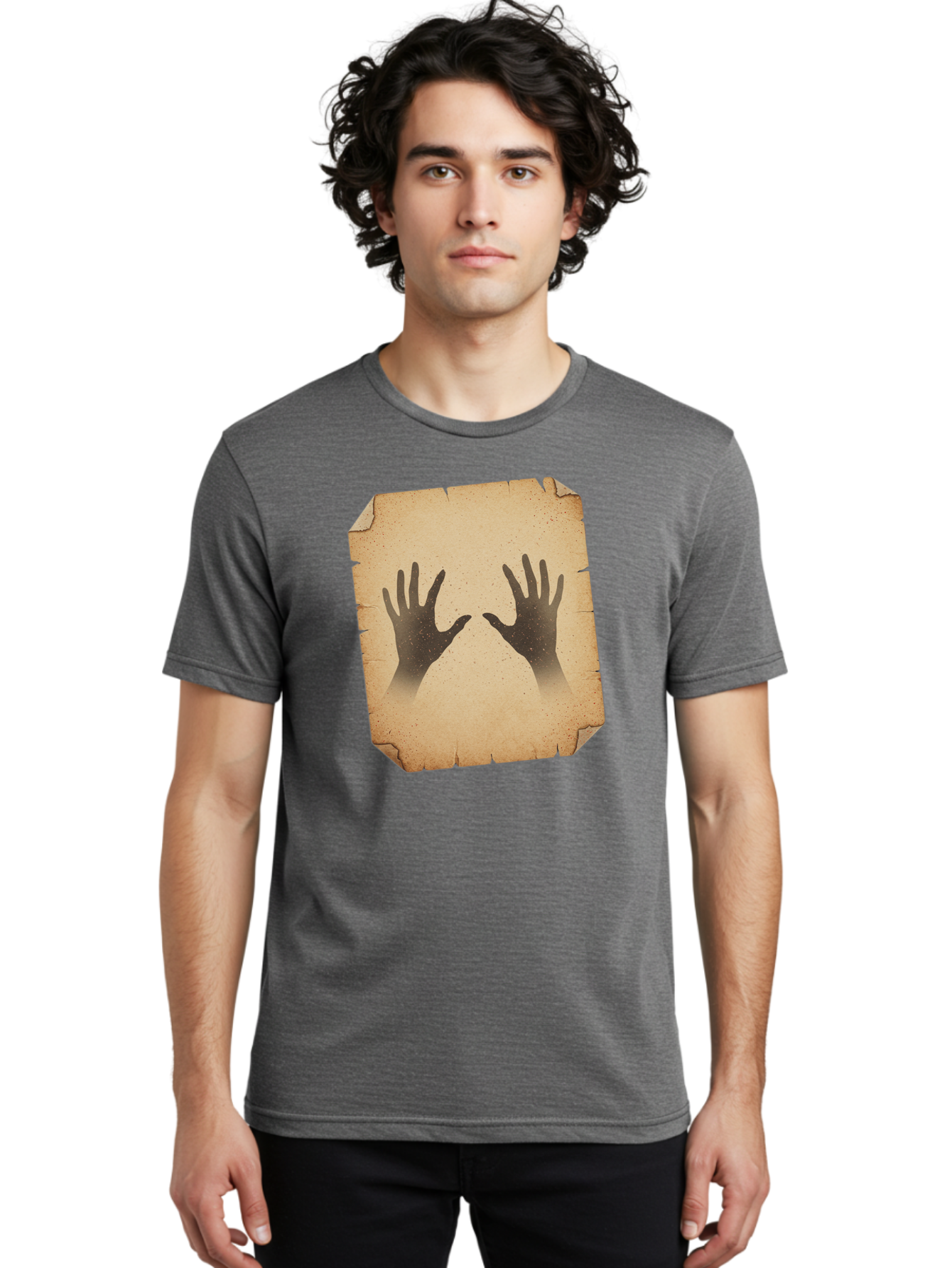 Hands Men'S Graphic Tee, 100% Cotton, Comfortable Casual Summer Wear, Machine Washable, Vintage Camera, Old Camera, Antique Camera, Black Camera, Classic Photography, Photography Equipment, Nostalgic Device, Film Camera, Camera Art Bam620