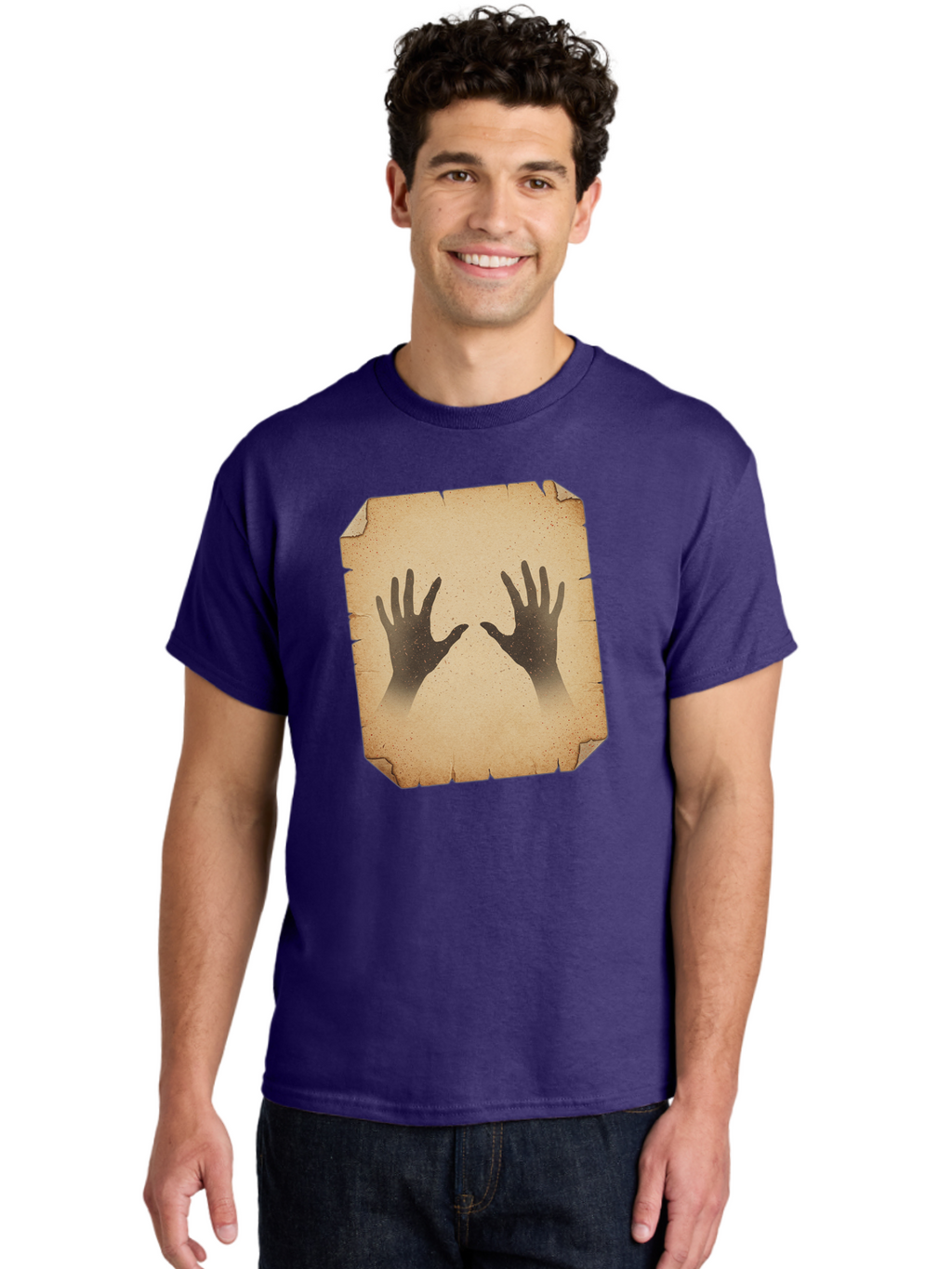 Hands Men'S Graphic Tee, 100% Cotton, Comfortable Casual Summer Wear, Machine Washable, Vintage Camera, Old Camera, Antique Camera, Black Camera, Classic Photography, Photography Equipment, Nostalgic Device, Film Camera, Camera Art Bam620