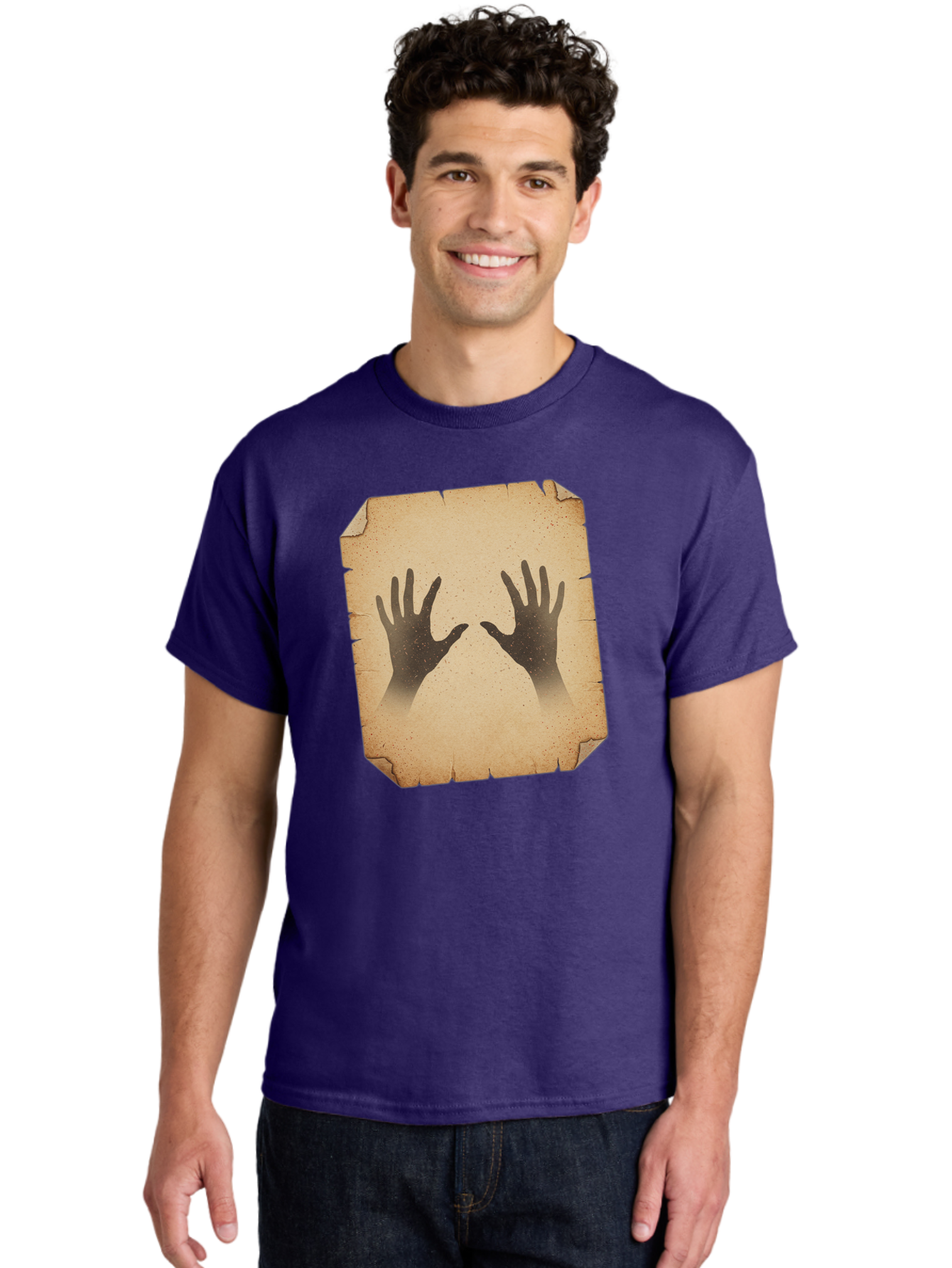 Hands Men'S Graphic Tee, 100% Cotton, Comfortable Casual Summer Wear, Machine Washable, Vintage Camera, Old Camera, Antique Camera, Black Camera, Classic Photography, Photography Equipment, Nostalgic Device, Film Camera, Camera Art Bam620