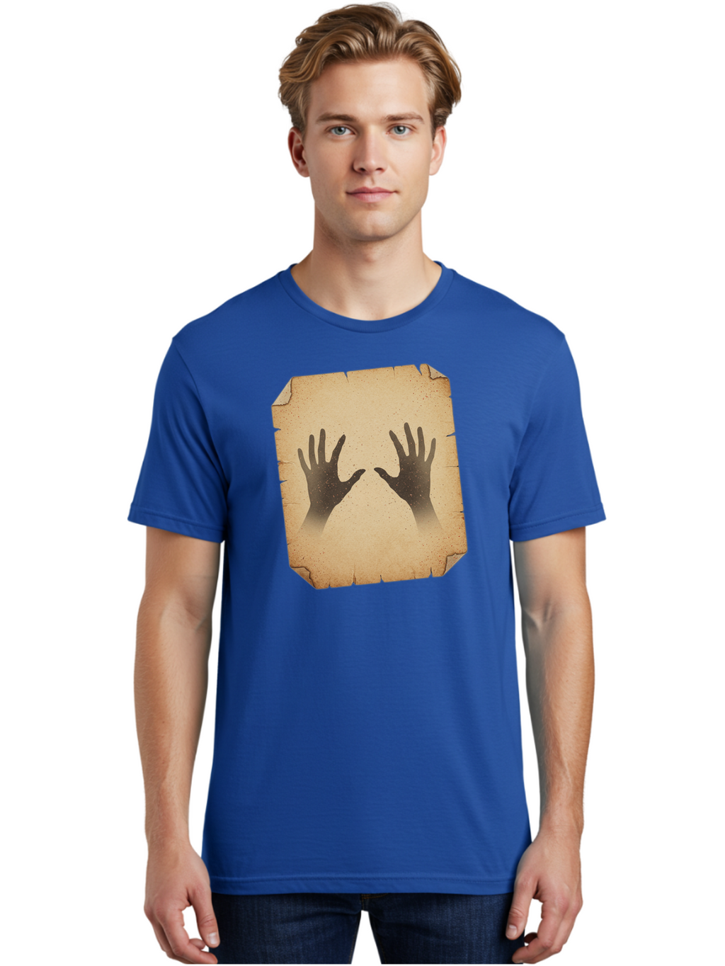 Hands Men'S Graphic Tee, 100% Cotton, Comfortable Casual Summer Wear, Machine Washable, Vintage Camera, Old Camera, Antique Camera, Black Camera, Classic Photography, Photography Equipment, Nostalgic Device, Film Camera, Camera Art Bam620