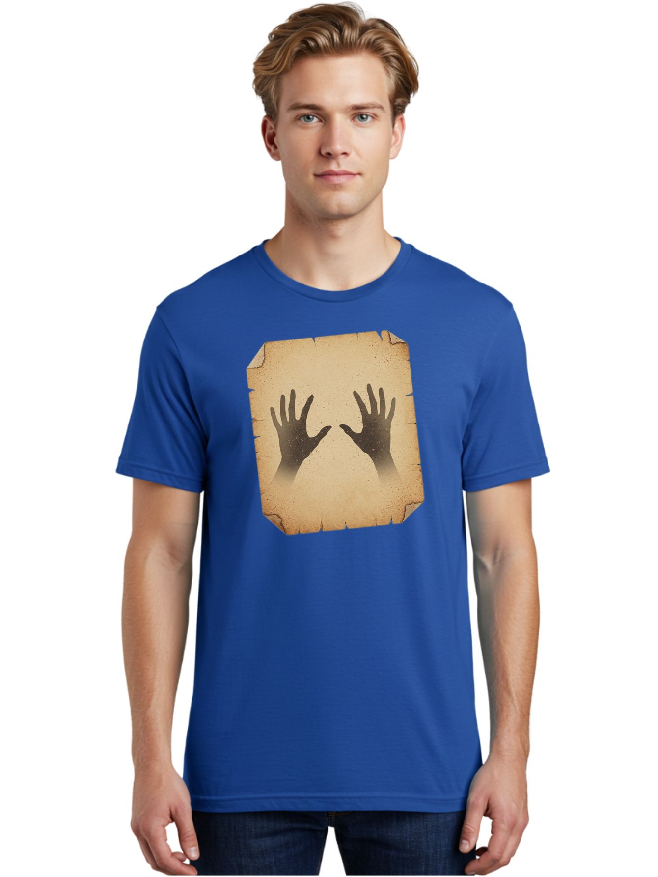 Hands Men'S Graphic Tee, 100% Cotton, Comfortable Casual Summer Wear, Machine Washable, Vintage Camera, Old Camera, Antique Camera, Black Camera, Classic Photography, Photography Equipment, Nostalgic Device, Film Camera, Camera Art Bam620