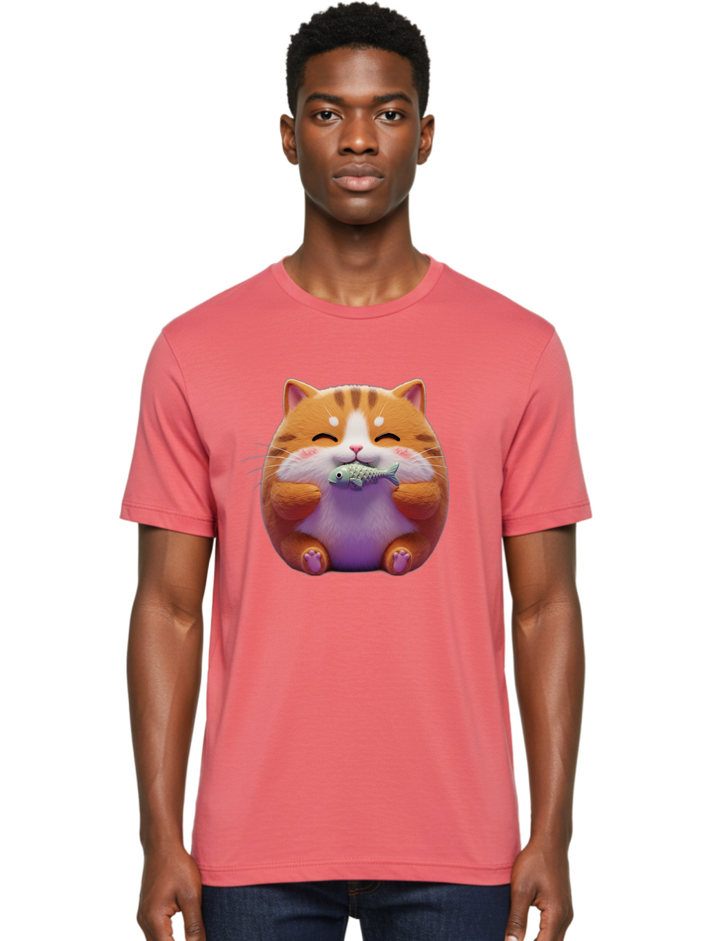 Happy-Cat-With-Fish Men'S Graphic Tee, 100% Cotton, Comfortable Casual Summer Wear, Machine Washable, Vintage Camera, Old Camera, Antique Camera, Black Camera, Classic Photography, Photography Equipment, Nostalgic Device, Film Camera, Bam621