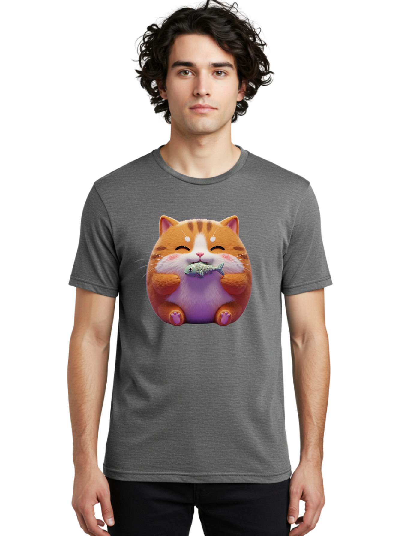 Happy-Cat-With-Fish Men'S Graphic Tee, 100% Cotton, Comfortable Casual Summer Wear, Machine Washable, Vintage Camera, Old Camera, Antique Camera, Black Camera, Classic Photography, Photography Equipment, Nostalgic Device, Film Camera, Bam621