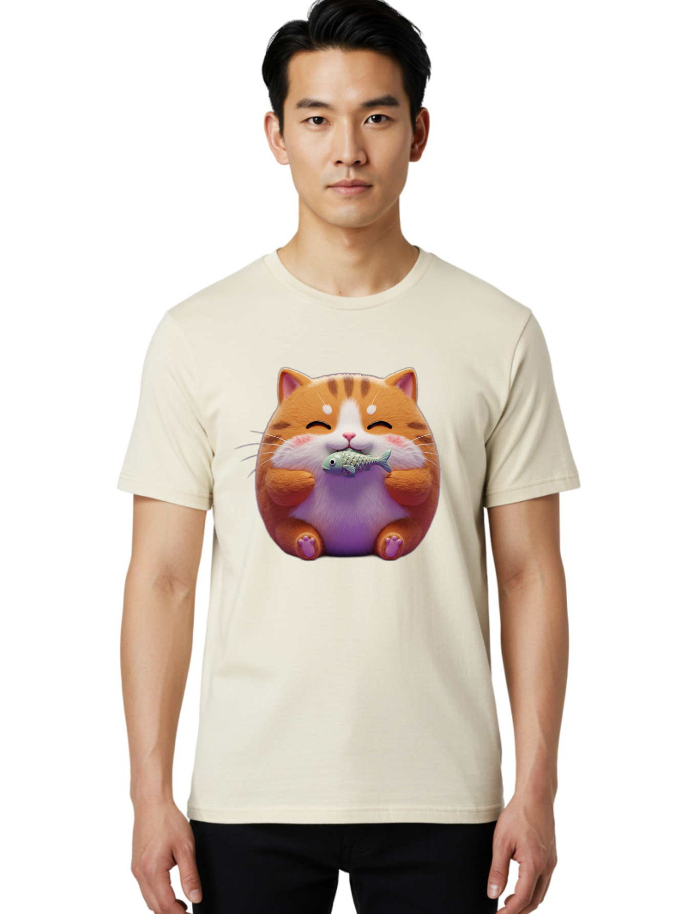 Happy-Cat-With-Fish Men'S Graphic Tee, 100% Cotton, Comfortable Casual Summer Wear, Machine Washable, Vintage Camera, Old Camera, Antique Camera, Black Camera, Classic Photography, Photography Equipment, Nostalgic Device, Film Camera, Bam621