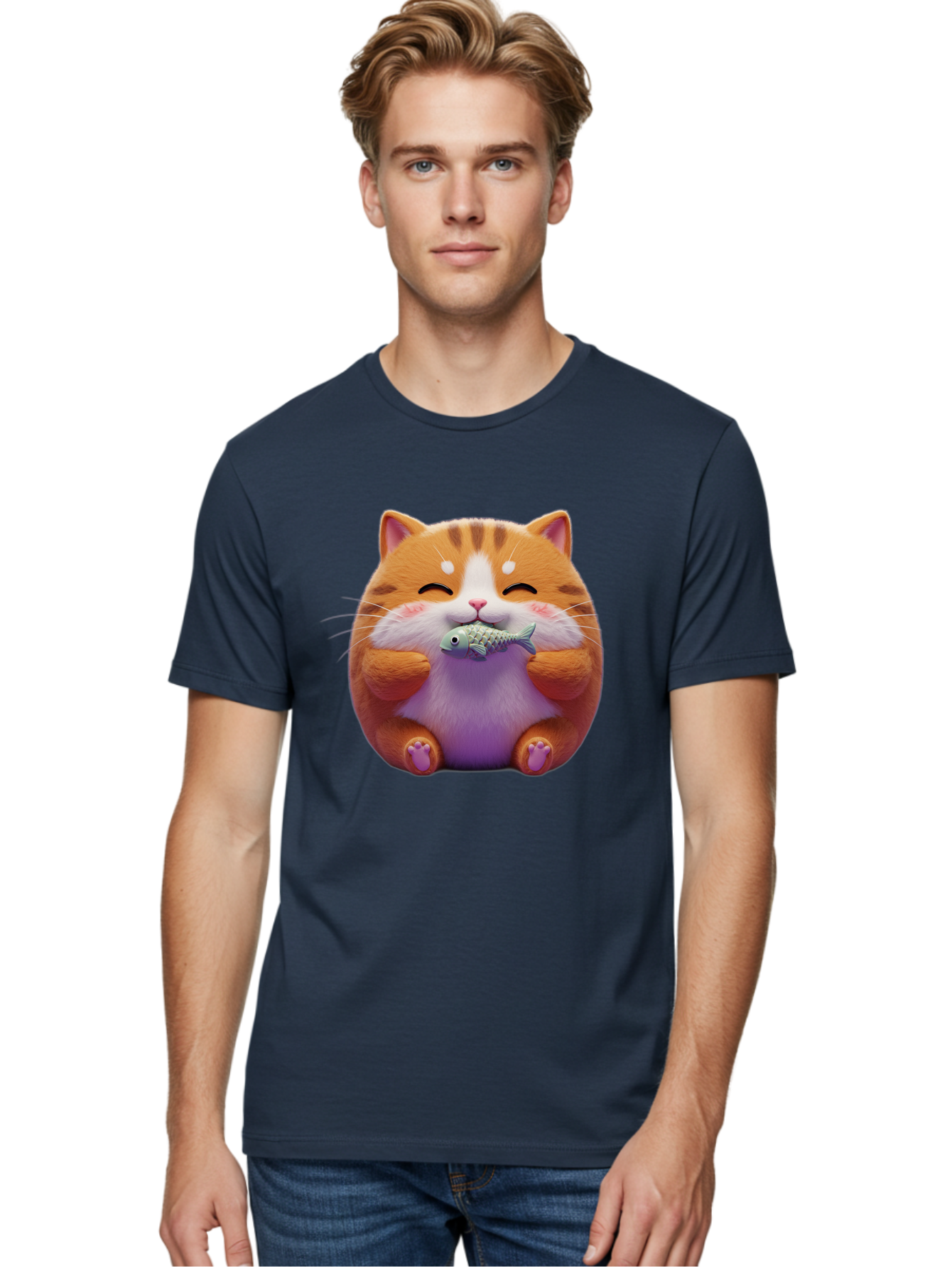 Happy-Cat-With-Fish Men'S Graphic Tee, 100% Cotton, Comfortable Casual Summer Wear, Machine Washable, Vintage Camera, Old Camera, Antique Camera, Black Camera, Classic Photography, Photography Equipment, Nostalgic Device, Film Camera, Bam621