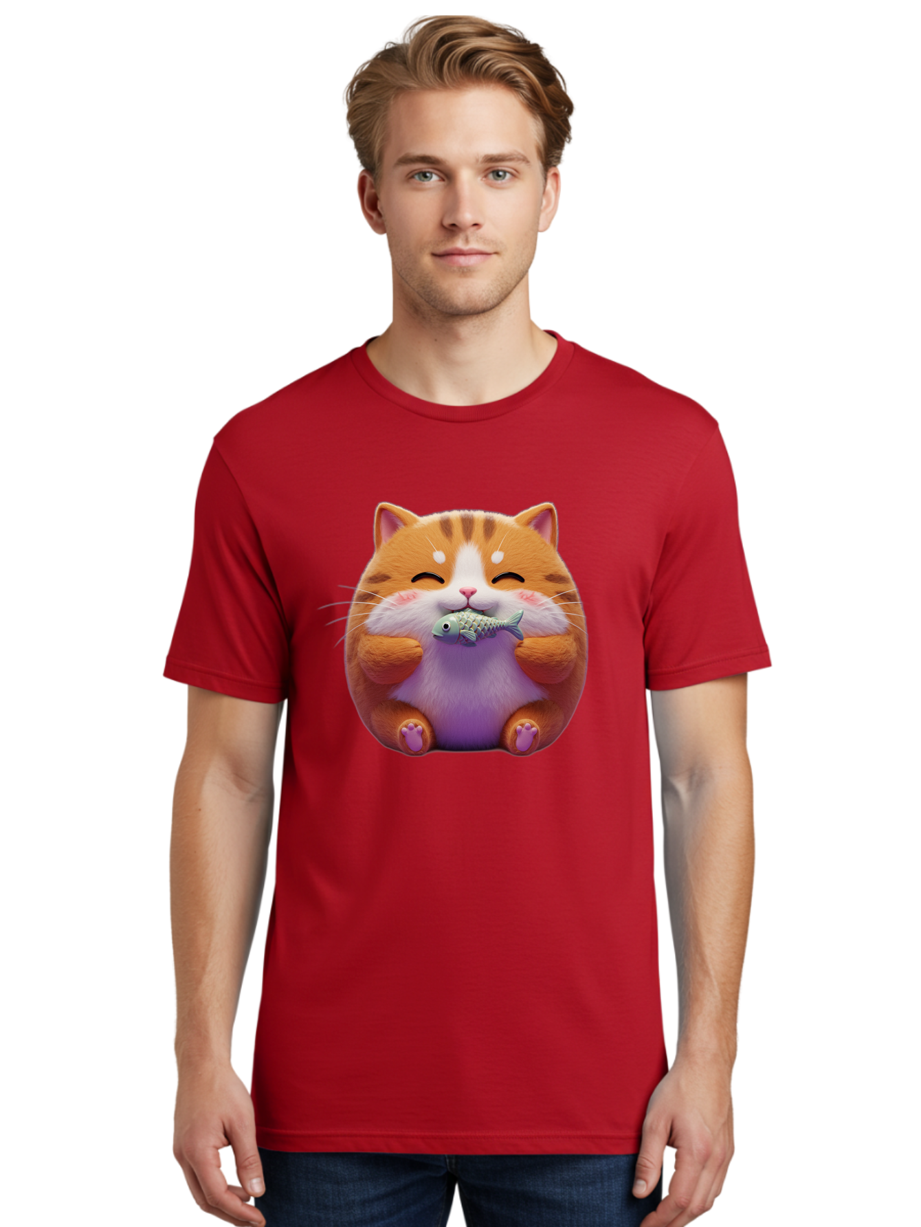 Happy-Cat-With-Fish Men'S Graphic Tee, 100% Cotton, Comfortable Casual Summer Wear, Machine Washable, Vintage Camera, Old Camera, Antique Camera, Black Camera, Classic Photography, Photography Equipment, Nostalgic Device, Film Camera, Bam621