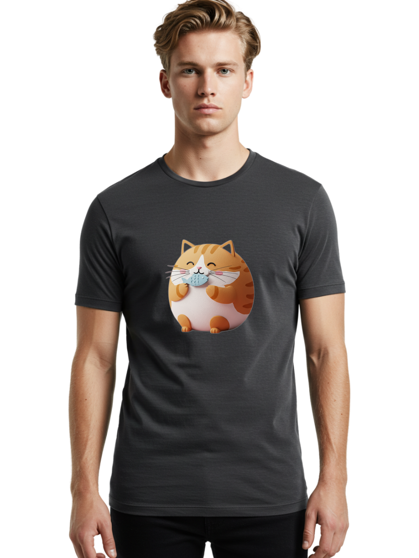 Happy-Orange-Cat Men'S Graphic Tee, 100% Cotton, Comfortable Casual Summer Wear, Machine Washable, Vintage Camera, Old Camera, Antique Camera, Black Camera, Classic Photography, Photography Equipment, Nostalgic Device, Film Camera, Camera Art Bam623