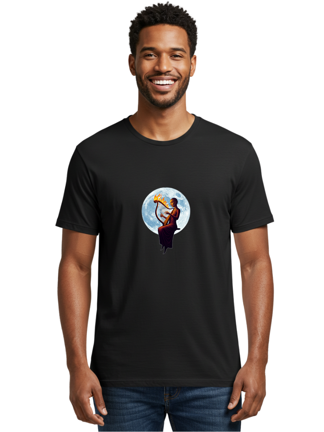Harpist-On-Moon Men'S Graphic Tee, 100% Cotton, Comfortable Casual Summer Wear, Machine Washable, Vintage Camera, Old Camera, Antique Camera, Black Camera, Classic Photography, Photography Equipment, Nostalgic Device, Film Camera, Camera Art Bam626