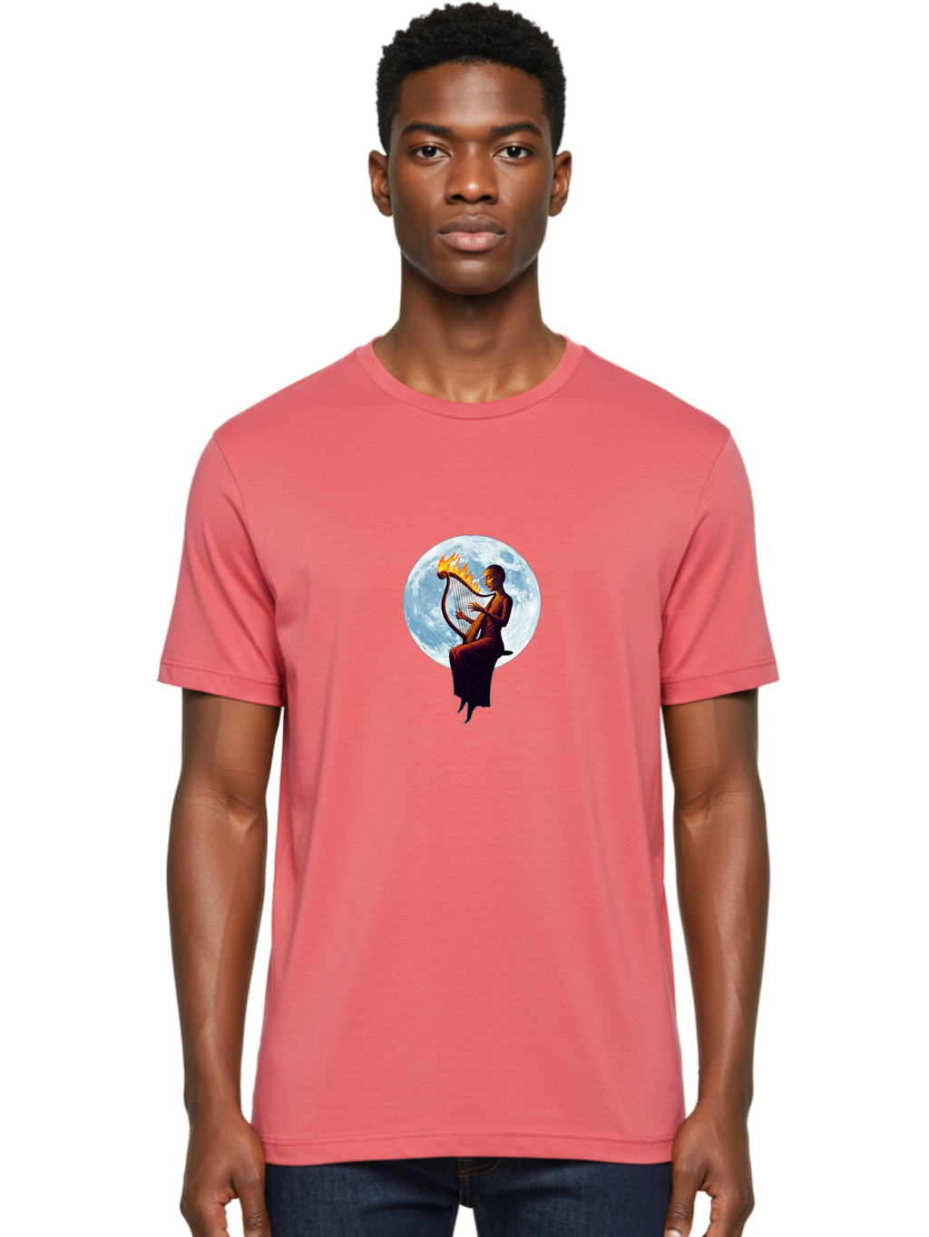 Harpist-On-Moon Men'S Graphic Tee, 100% Cotton, Comfortable Casual Summer Wear, Machine Washable, Vintage Camera, Old Camera, Antique Camera, Black Camera, Classic Photography, Photography Equipment, Nostalgic Device, Film Camera, Camera Art Bam626