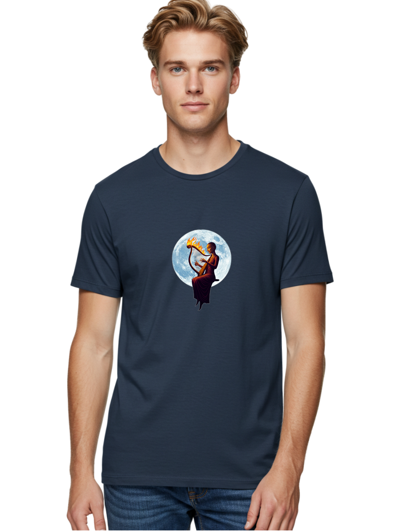 Harpist-On-Moon Men'S Graphic Tee, 100% Cotton, Comfortable Casual Summer Wear, Machine Washable, Vintage Camera, Old Camera, Antique Camera, Black Camera, Classic Photography, Photography Equipment, Nostalgic Device, Film Camera, Camera Art Bam626