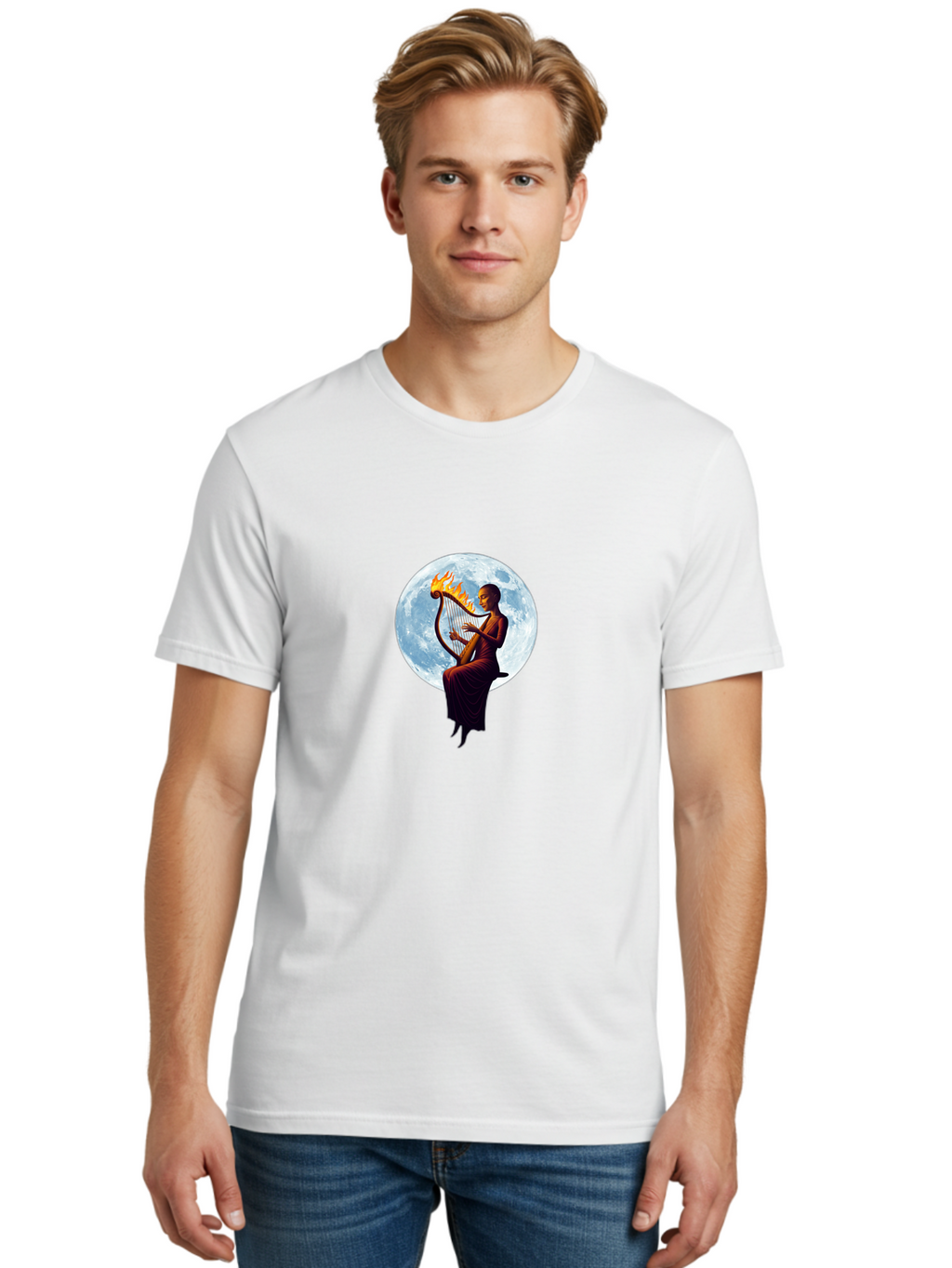 Harpist-On-Moon Men'S Graphic Tee, 100% Cotton, Comfortable Casual Summer Wear, Machine Washable, Vintage Camera, Old Camera, Antique Camera, Black Camera, Classic Photography, Photography Equipment, Nostalgic Device, Film Camera, Camera Art Bam626