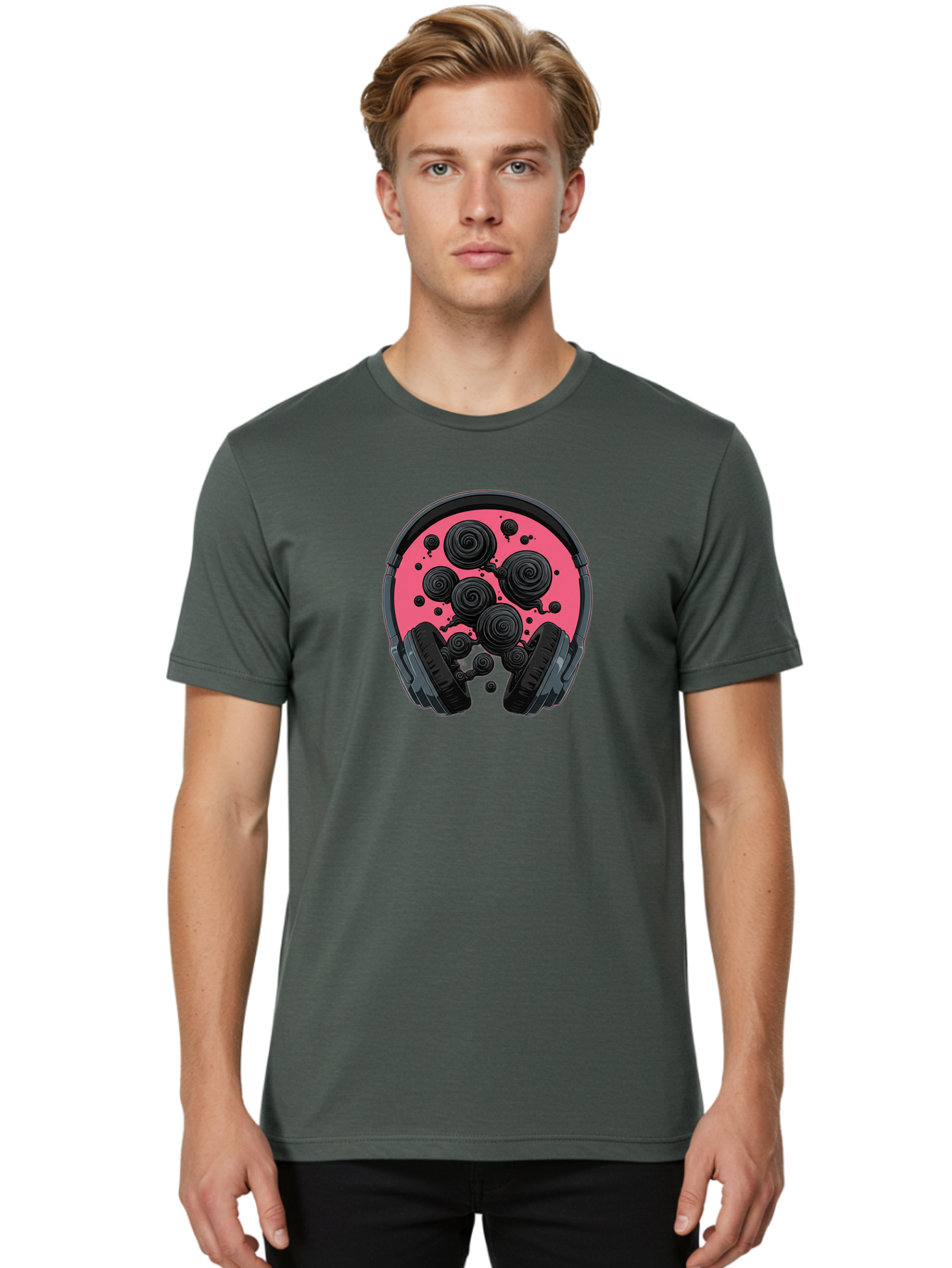 Headphones Men'S Graphic Tee, 100% Cotton, Comfortable Casual Summer Wear, Machine Washable, Vintage Camera, Old Camera, Antique Camera, Black Camera, Classic Photography, Photography Equipment, Nostalgic Device, Film Camera, Camera Art Bam630