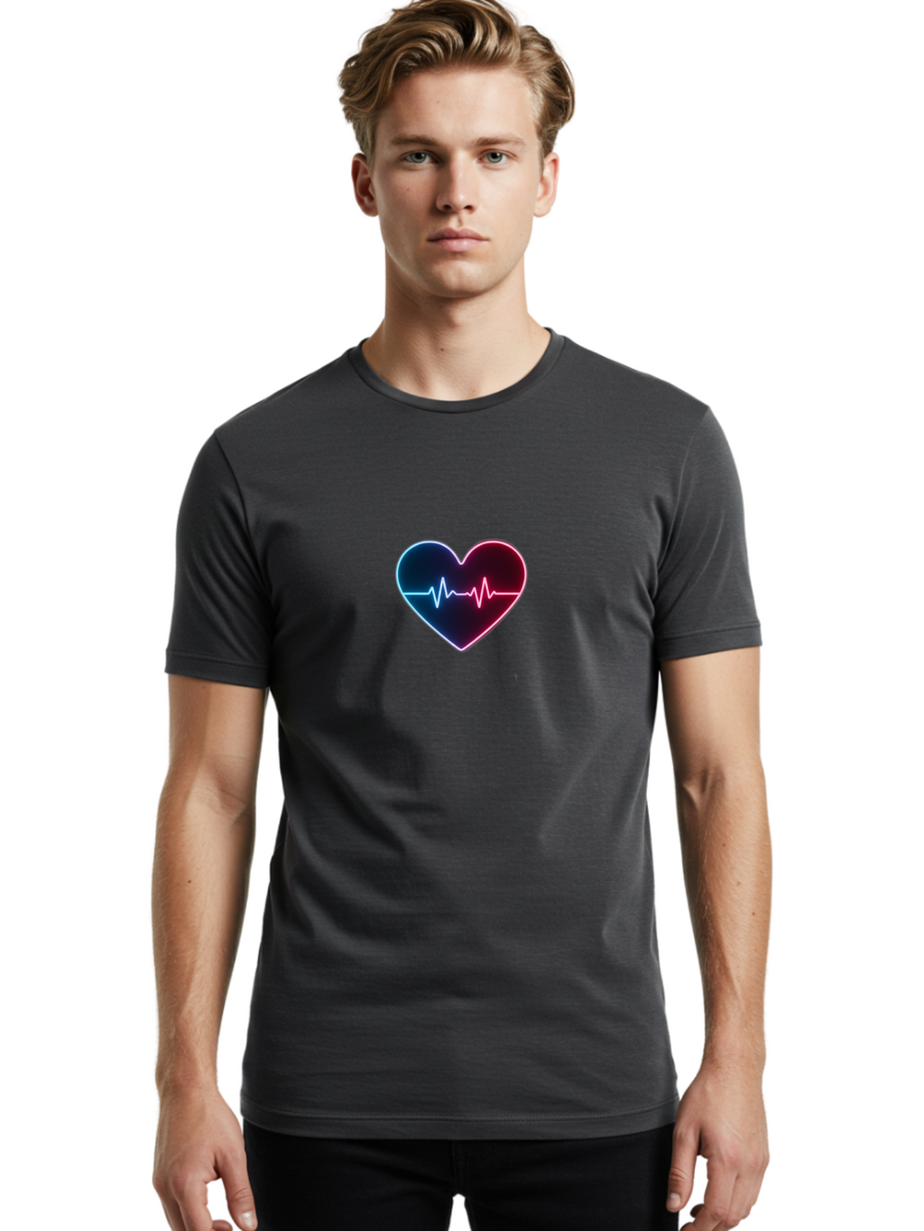 Heart-Ecg Men'S Graphic Tee, 100% Cotton, Comfortable Casual Summer Wear, Machine Washable, Vintage Camera, Old Camera, Antique Camera, Black Camera, Classic Photography, Photography Equipment, Nostalgic Device, Film Camera, Camera Art Bam632