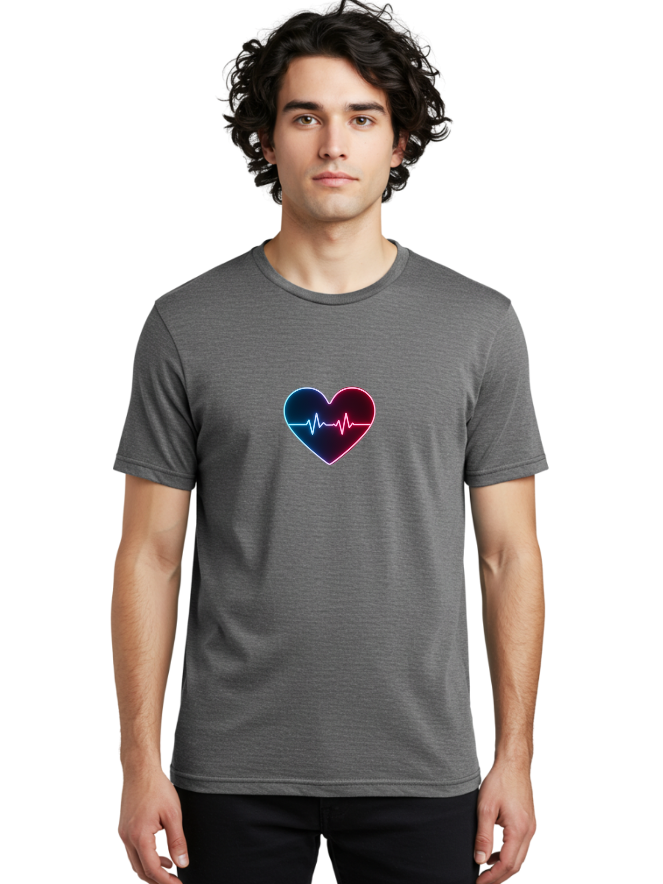 Heart-Ecg Men'S Graphic Tee, 100% Cotton, Comfortable Casual Summer Wear, Machine Washable, Vintage Camera, Old Camera, Antique Camera, Black Camera, Classic Photography, Photography Equipment, Nostalgic Device, Film Camera, Camera Art Bam632