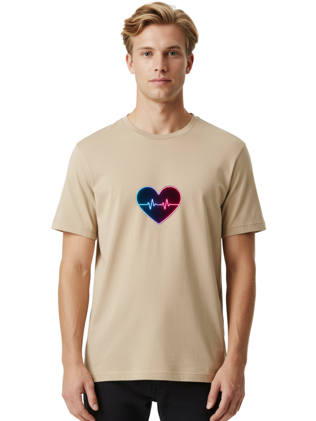 Heart-Ecg Men'S Graphic Tee, 100% Cotton, Comfortable Casual Summer Wear, Machine Washable, Vintage Camera, Old Camera, Antique Camera, Black Camera, Classic Photography, Photography Equipment, Nostalgic Device, Film Camera, Camera Art Bam632
