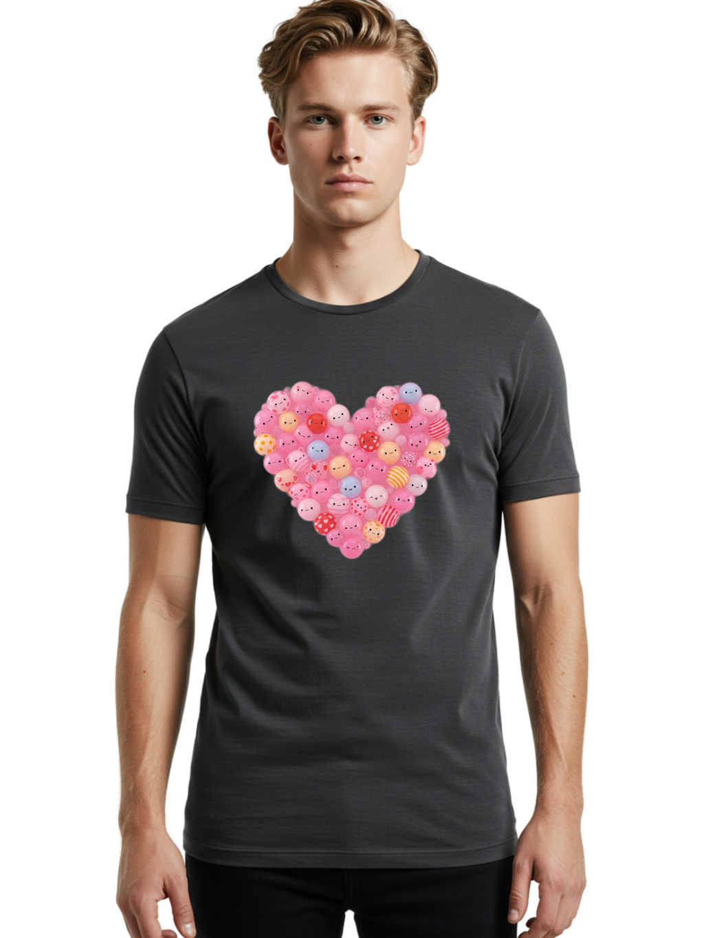 Heart-Of-Emoticon-Gumballs Men'S Graphic Tee, 100% Cotton, Comfortable Casual Summer Wear, Machine Washable, Vintage Camera, Old Camera, Antique Camera, Black Camera, Classic Photography, Photography Equipment, Nostalgic Device, Film Camera, Bam635