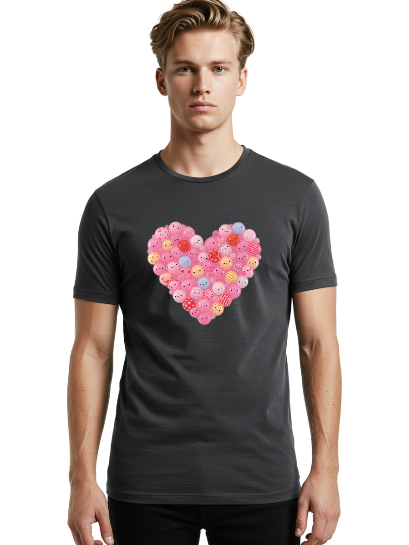 Heart-Of-Emoticon-Gumballs Men'S Graphic Tee, 100% Cotton, Comfortable Casual Summer Wear, Machine Washable, Vintage Camera, Old Camera, Antique Camera, Black Camera, Classic Photography, Photography Equipment, Nostalgic Device, Film Camera, Bam635