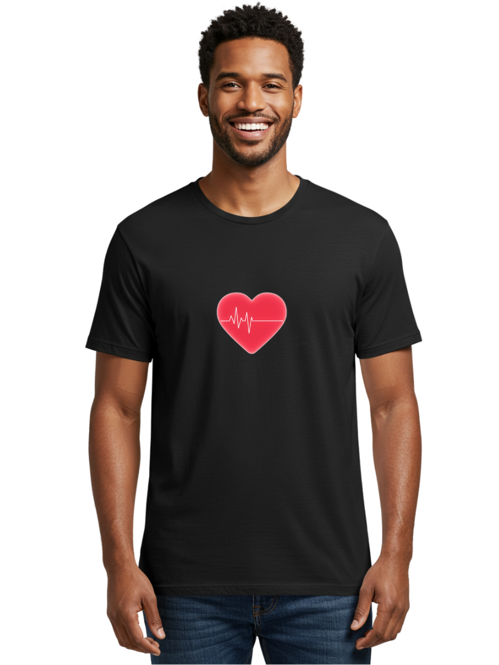 Heart-With-Ecg Men'S Graphic Tee, 100% Cotton, Comfortable Casual Summer Wear, Machine Washable, Vintage Camera, Old Camera, Antique Camera, Black Camera, Classic Photography, Photography Equipment, Nostalgic Device, Film Camera, Camera Art Bam636