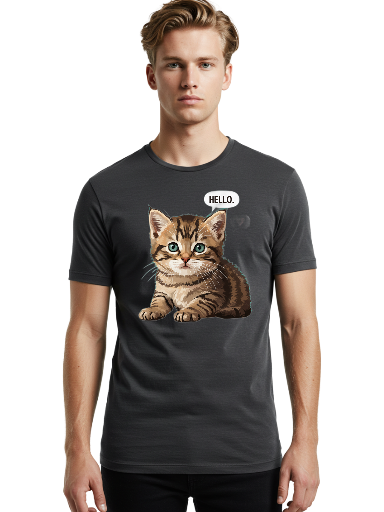 Hello-Kitten Men'S Graphic Tee, 100% Cotton, Comfortable Casual Summer Wear, Machine Washable, Vintage Camera, Old Camera, Antique Camera, Black Camera, Classic Photography, Photography Equipment, Nostalgic Device, Film Camera, Camera Art Bam640