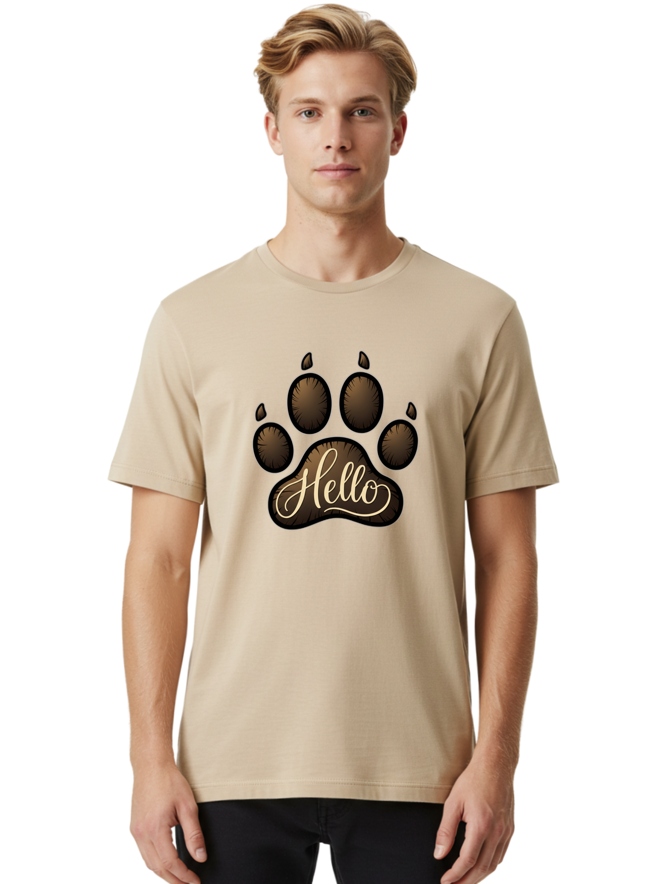 Hello-Paw-Print Men'S Graphic Tee, 100% Cotton, Comfortable Casual Summer Wear, Machine Washable, Vintage Camera, Old Camera, Antique Camera, Black Camera, Classic Photography, Photography Equipment, Nostalgic Device, Film Camera, Camera Art Bam641