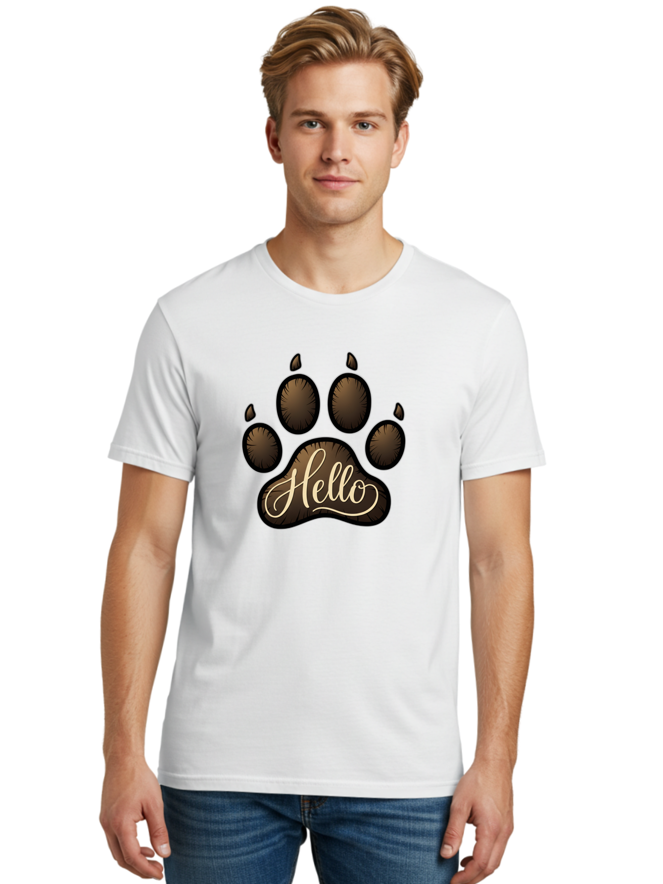 Hello-Paw-Print Men'S Graphic Tee, 100% Cotton, Comfortable Casual Summer Wear, Machine Washable, Vintage Camera, Old Camera, Antique Camera, Black Camera, Classic Photography, Photography Equipment, Nostalgic Device, Film Camera, Camera Art Bam641