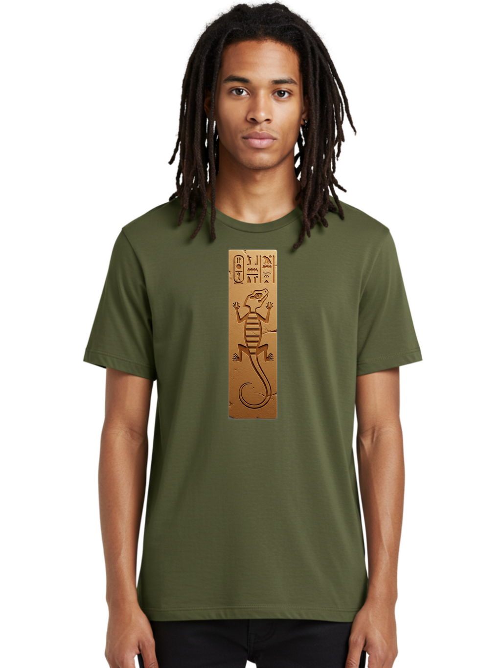 Hieroglyphic-Lizard-Plaque Men'S Graphic Tee, 100% Cotton, Comfortable Casual Summer Wear, Machine Washable, Vintage Camera, Old Camera, Antique Camera, Black Camera, Classic Photography, Photography Equipment, Nostalgic Device, Film Camera, Bam644