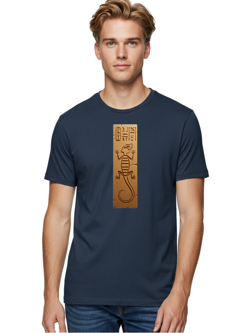 Hieroglyphic-Lizard-Plaque Men'S Graphic Tee, 100% Cotton, Comfortable Casual Summer Wear, Machine Washable, Vintage Camera, Old Camera, Antique Camera, Black Camera, Classic Photography, Photography Equipment, Nostalgic Device, Film Camera, Bam644