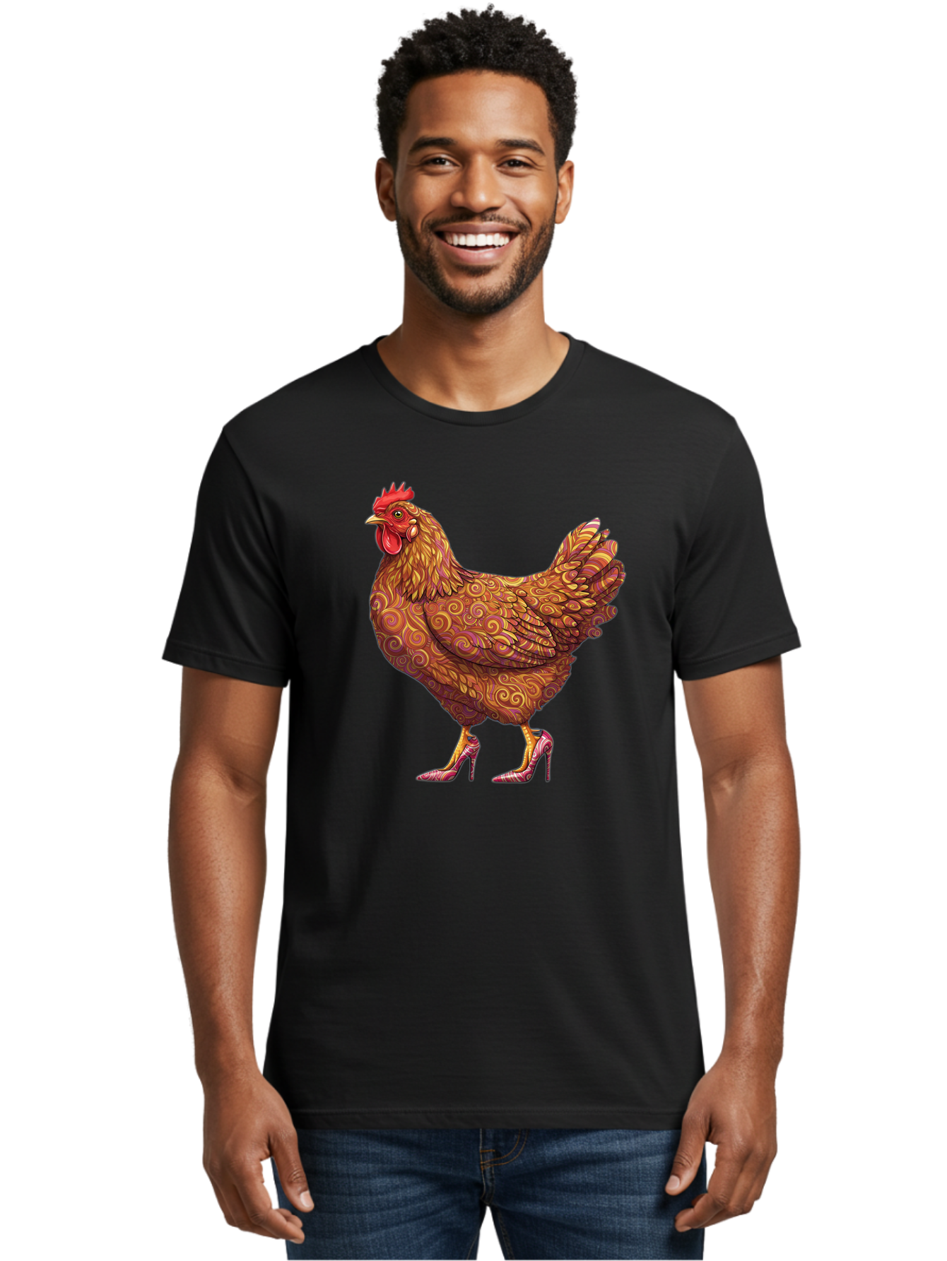 High-Heel-Chicken-1 Men'S Graphic Tee, 100% Cotton, Comfortable Casual Summer Wear, Machine Washable, Vintage Camera, Old Camera, Antique Camera, Black Camera, Classic Photography, Photography Equipment, Nostalgic Device, Film Camera, Bam645