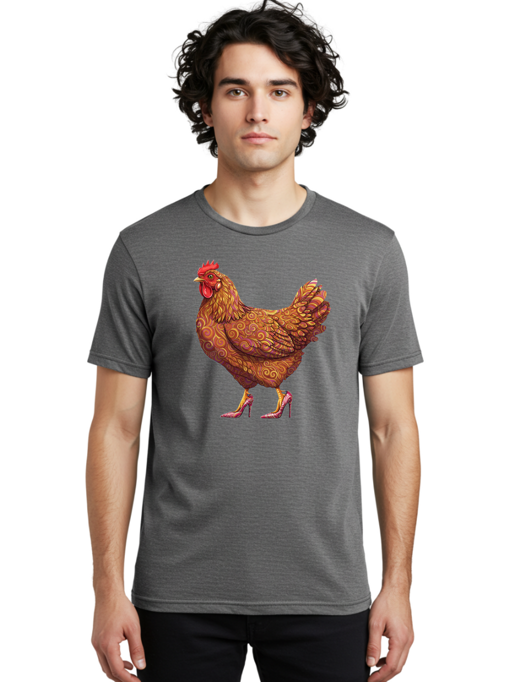 High-Heel-Chicken-1 Men'S Graphic Tee, 100% Cotton, Comfortable Casual Summer Wear, Machine Washable, Vintage Camera, Old Camera, Antique Camera, Black Camera, Classic Photography, Photography Equipment, Nostalgic Device, Film Camera, Bam645