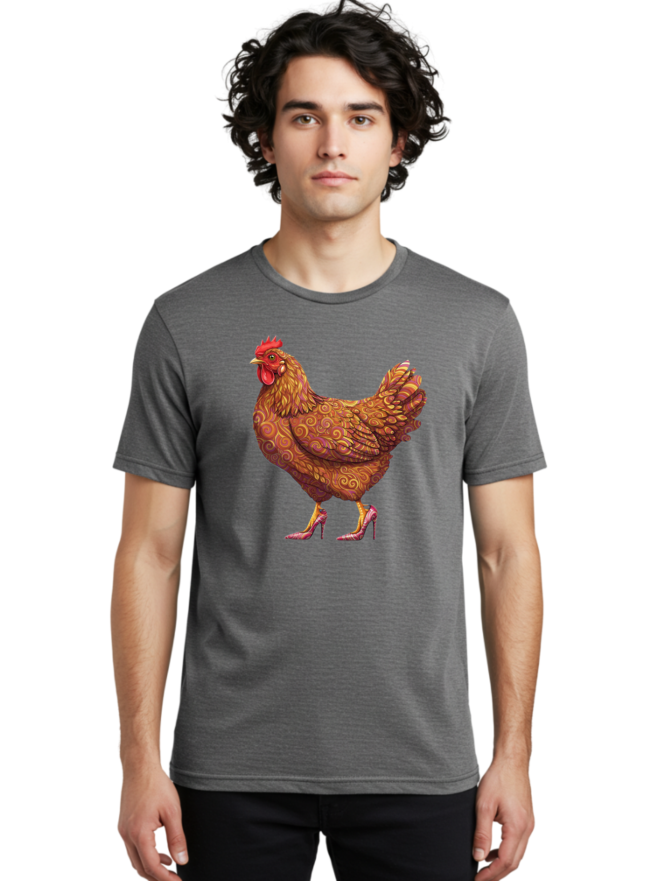 High-Heel-Chicken-1 Men'S Graphic Tee, 100% Cotton, Comfortable Casual Summer Wear, Machine Washable, Vintage Camera, Old Camera, Antique Camera, Black Camera, Classic Photography, Photography Equipment, Nostalgic Device, Film Camera, Bam645