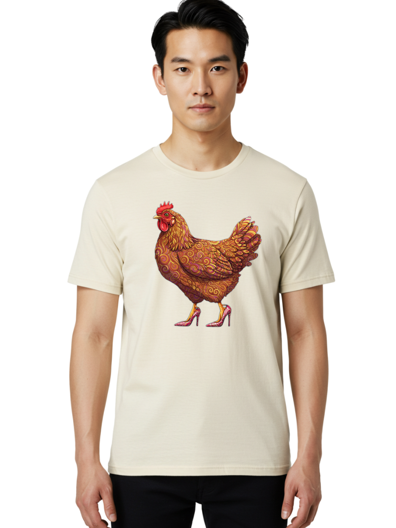High-Heel-Chicken-1 Men'S Graphic Tee, 100% Cotton, Comfortable Casual Summer Wear, Machine Washable, Vintage Camera, Old Camera, Antique Camera, Black Camera, Classic Photography, Photography Equipment, Nostalgic Device, Film Camera, Bam645